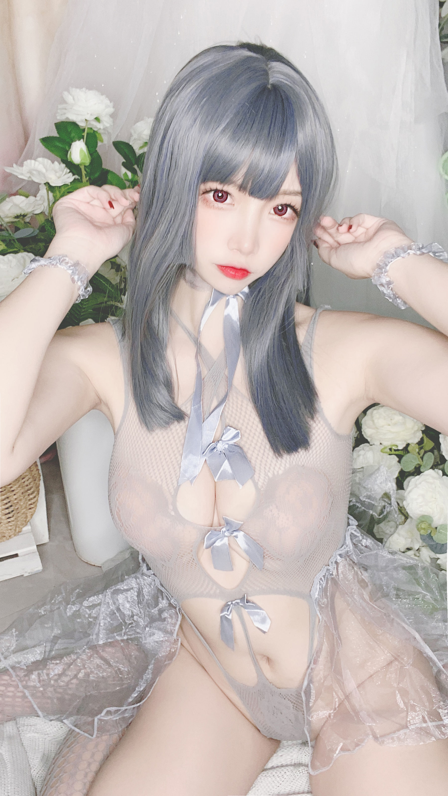 Cosplay photo Popular Coser Erzuo Nisa -Blue mesh bikini