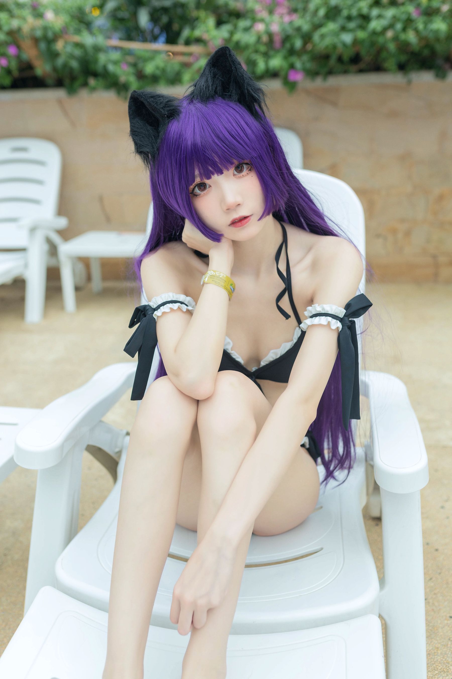 Net Red COSER Photo Pure Girl Five Ghosts -Black Cat Swimsuit