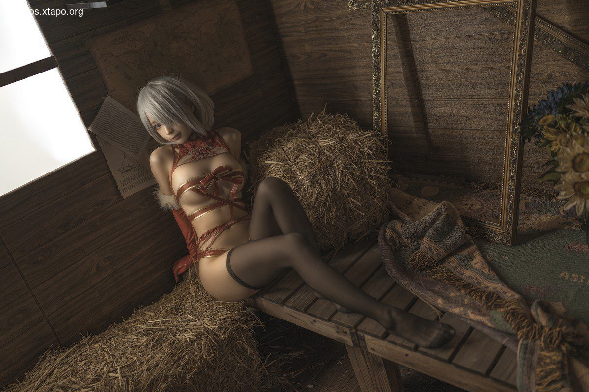 Anime blogger Stupid Mo Momo 2B Christmas theme Private House Sexy Streaming Christmas Gift Show Hot Body Extreme Live Photo 70p