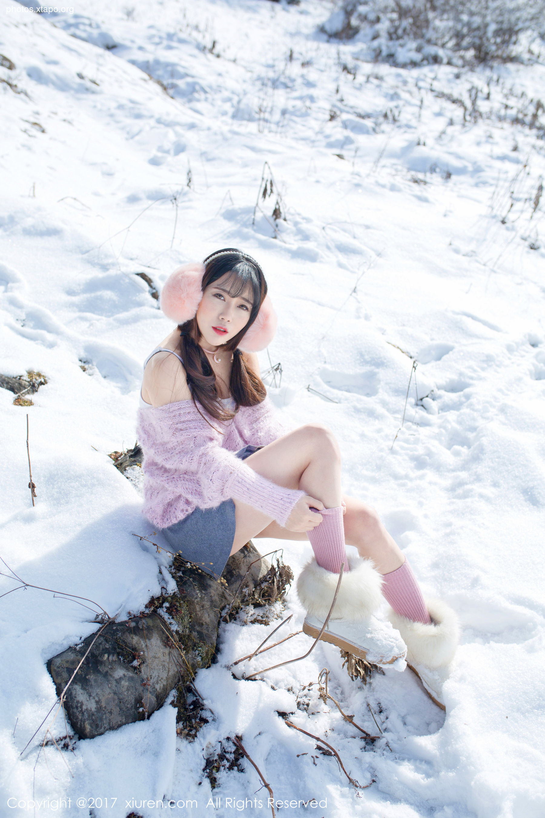 Dou Dou Liang Youlina Winter Snow Human Photography Xiuren No.720