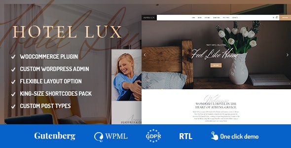 Hotel Lux - Resort & Hotel WordPress Theme Nulled