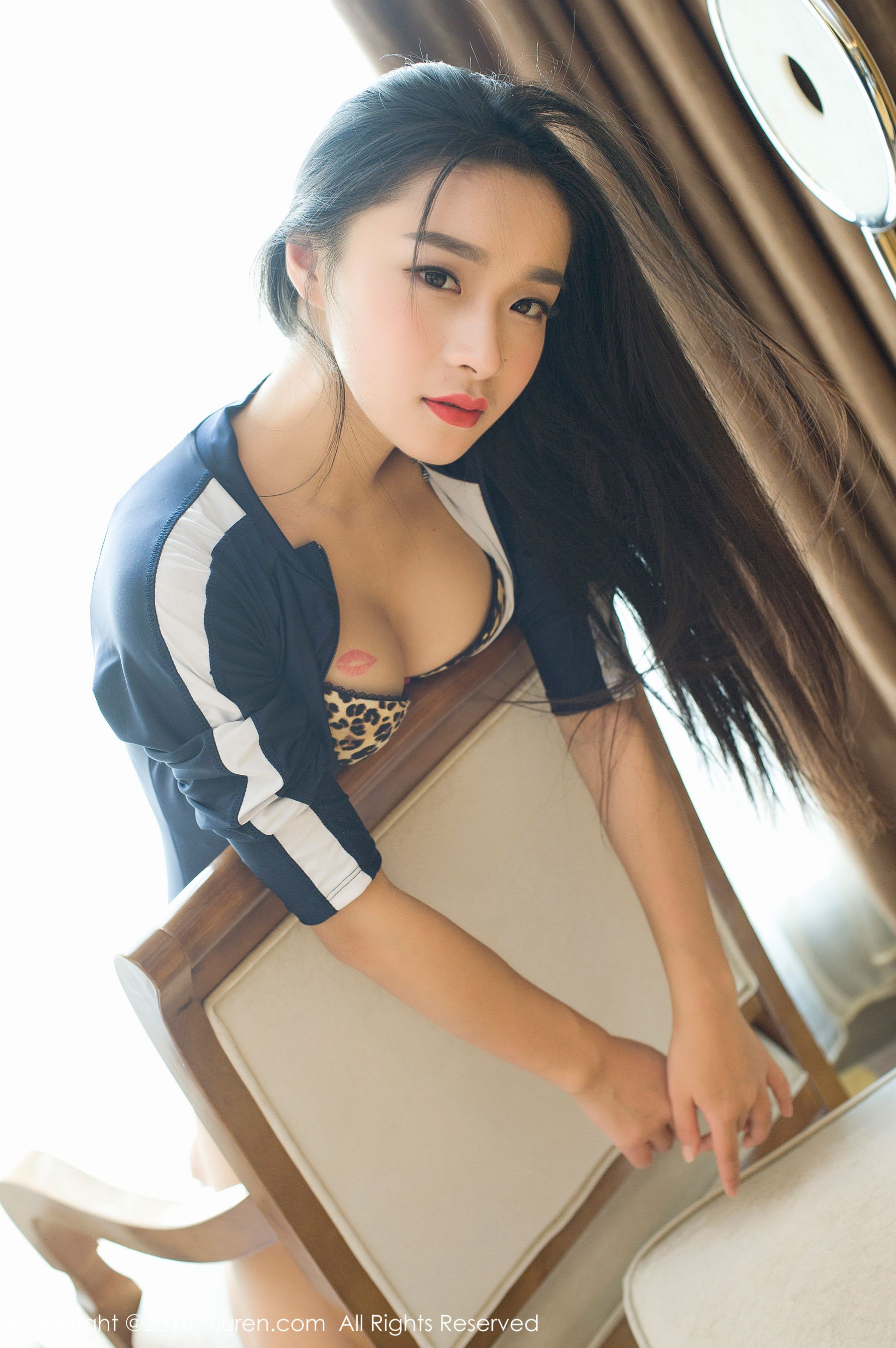 Qimeng Cherish High fork school uniforms with leopard print, vacuum bath towel Xiuren No.645