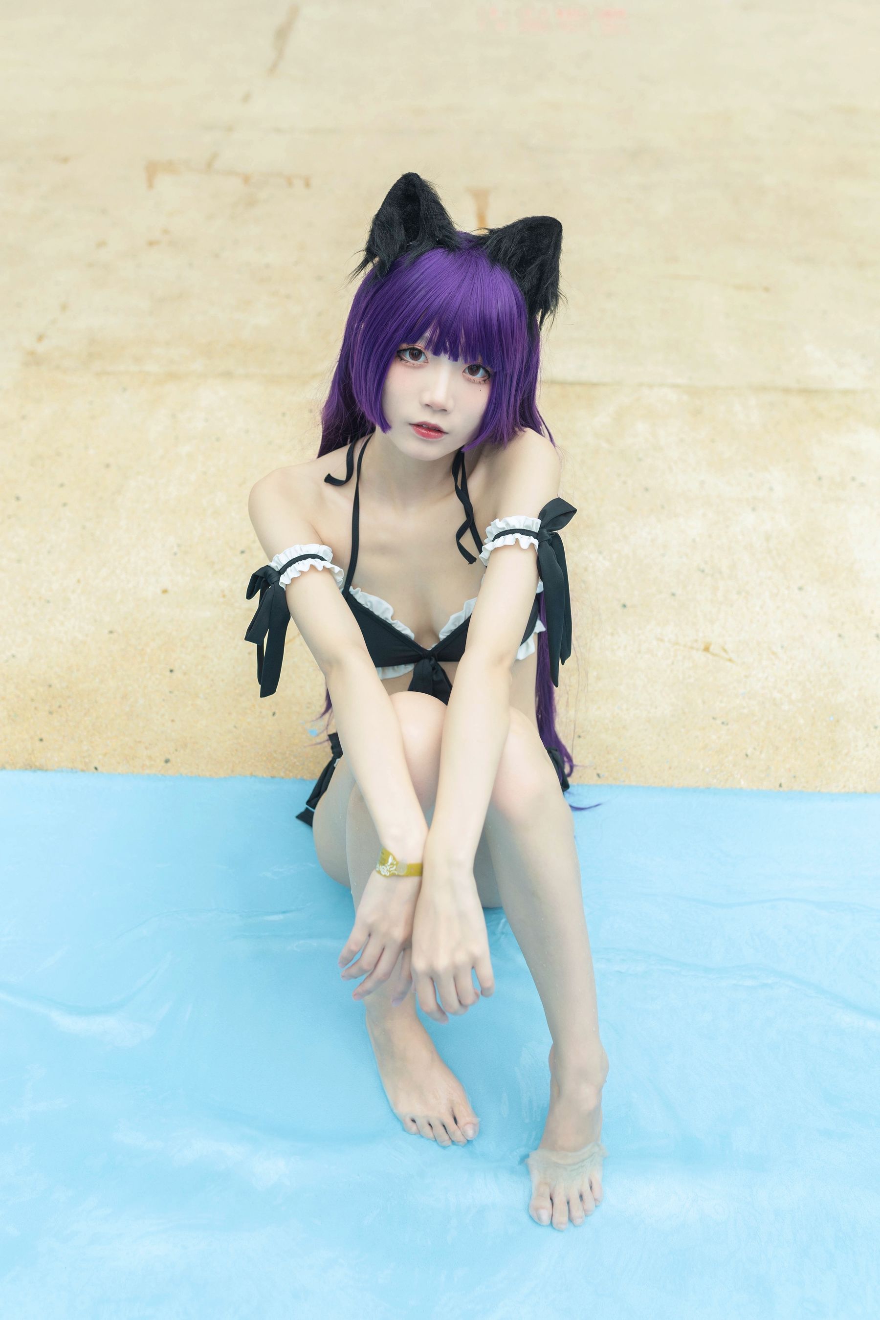 Net Red COSER Photo Pure Girl Five Ghosts -Black Cat Swimsuit