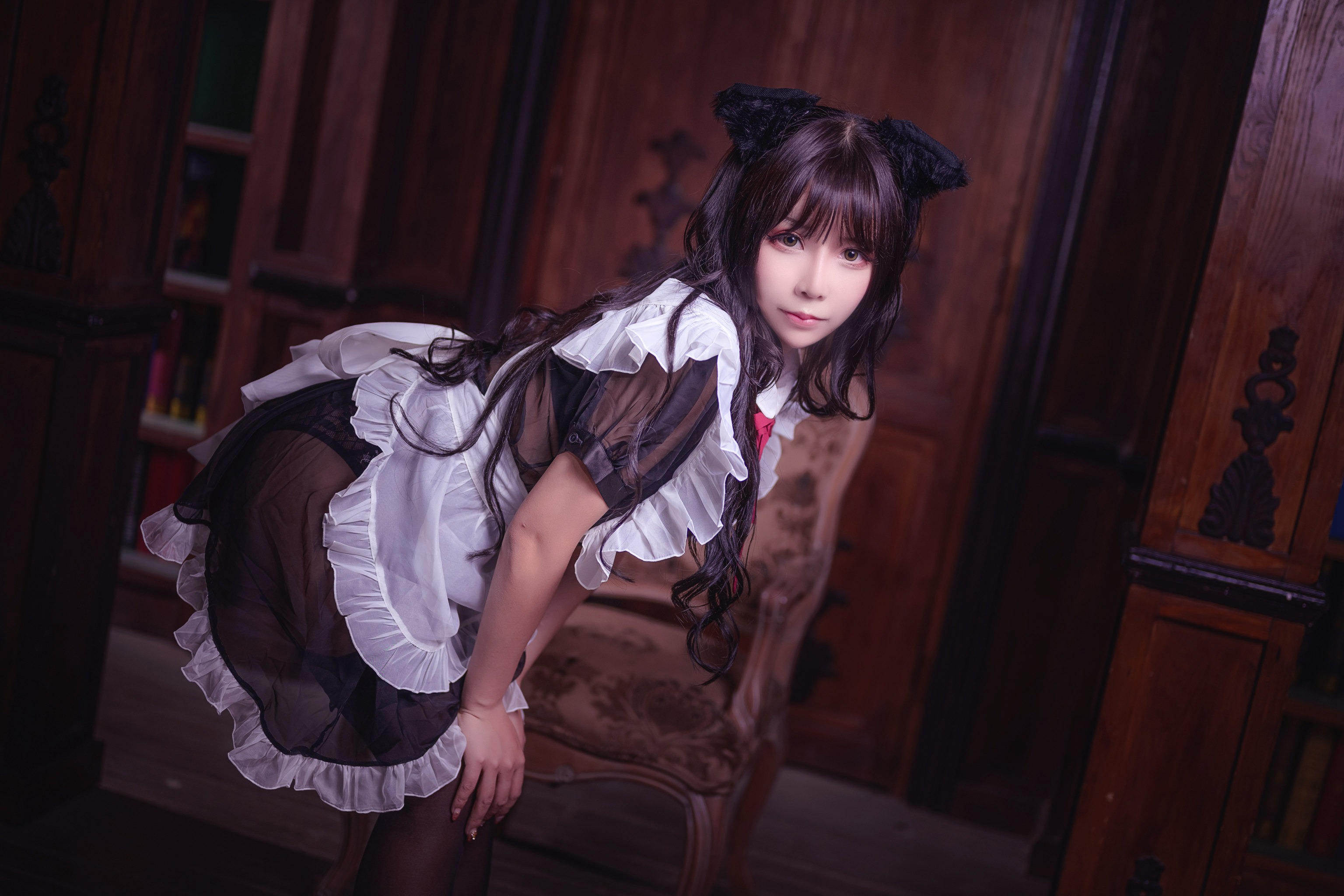 Take away Mozi aa-black silk cat maid 44P