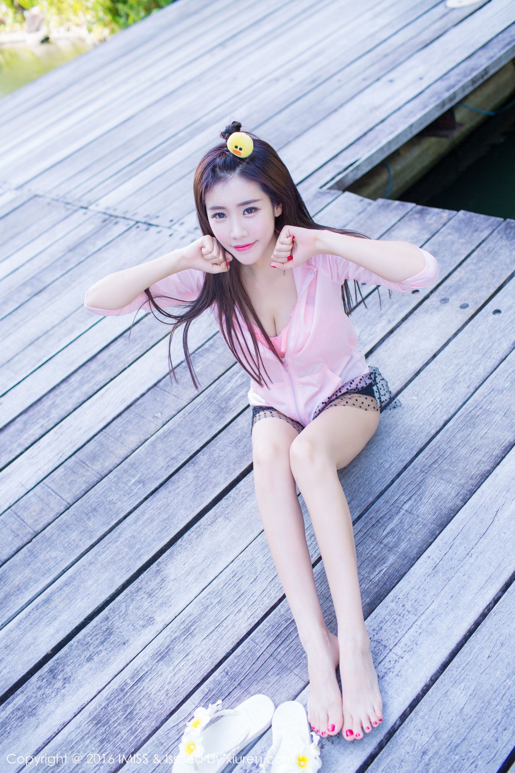 Cheng Xiaoying is not annoying Pink DressWhite Skirt Outside Aimi Club Imiss Vol.086