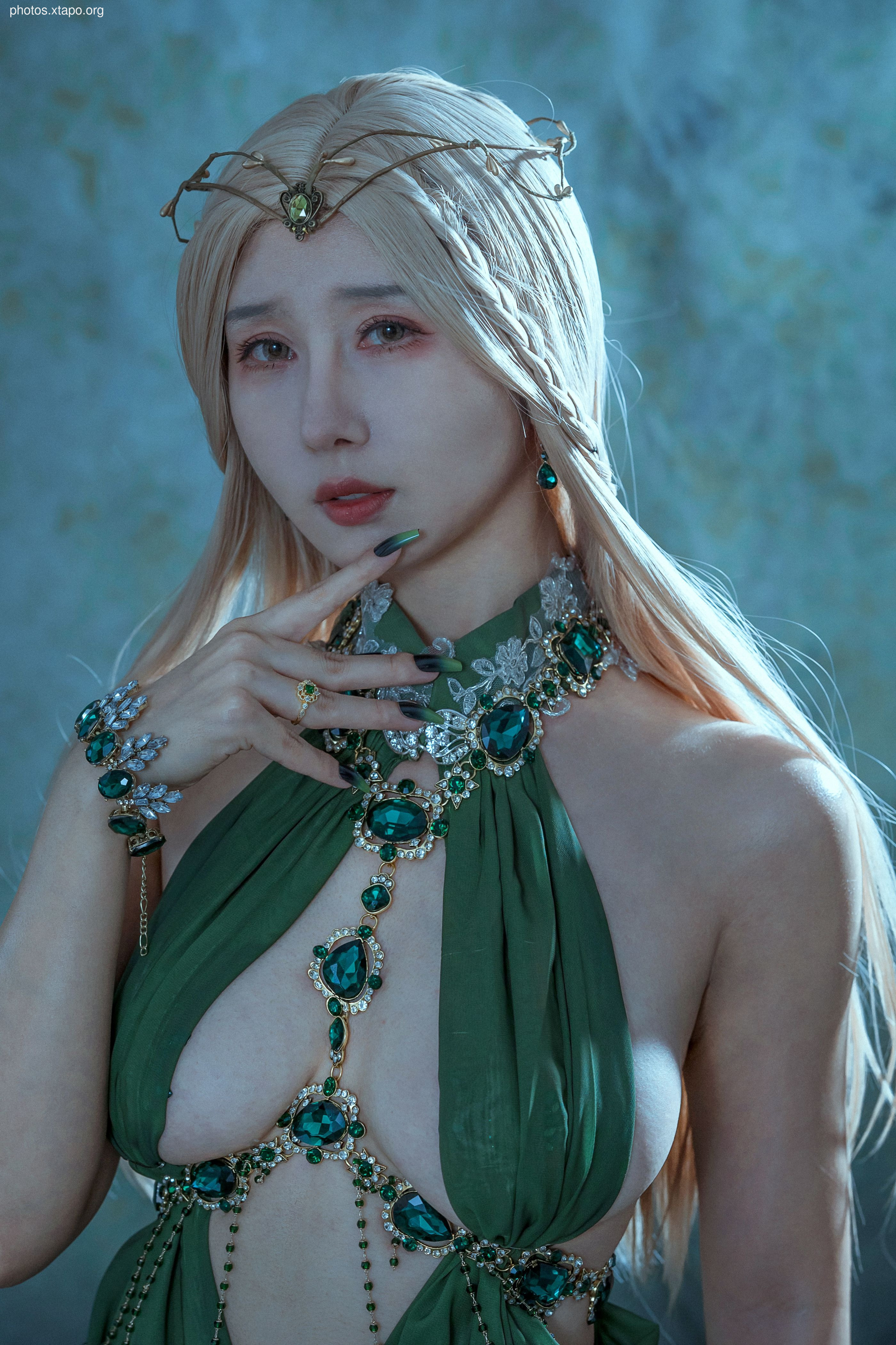 Yunxi Creek Milk Peach Tourmaline-Malachite Peacock