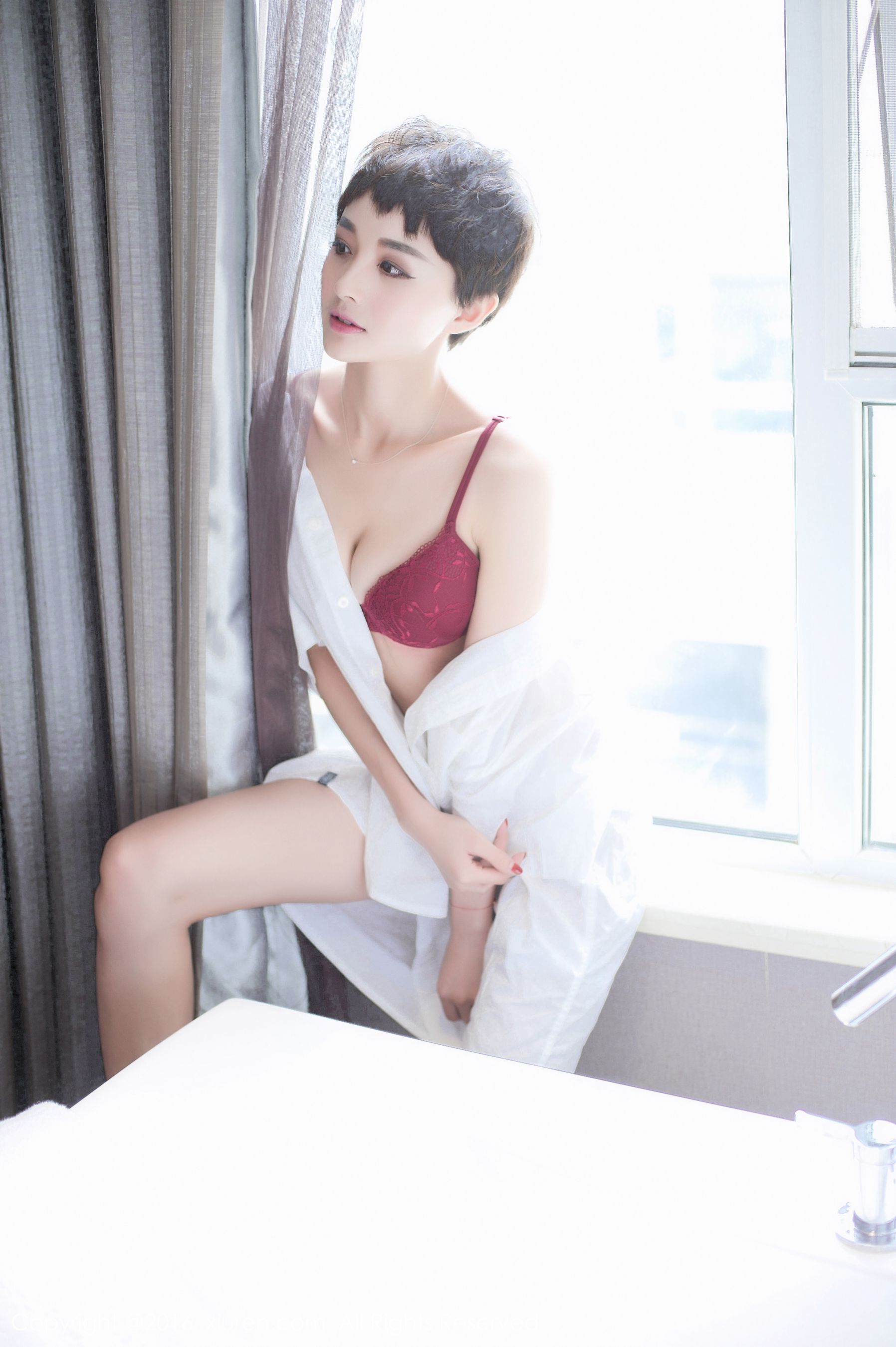 Xiao Yang Mi @baby_kiki Uniform shirt, casual lining, bathtub wet body Xiuren xiuren No.600