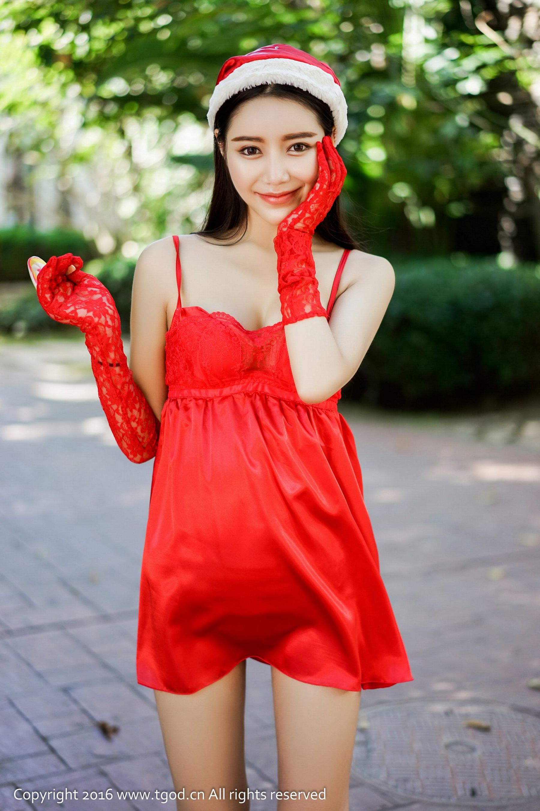 Xu Yanxin Mandy Angel -like smile Maid Christmas costume Push Goddess TGOD