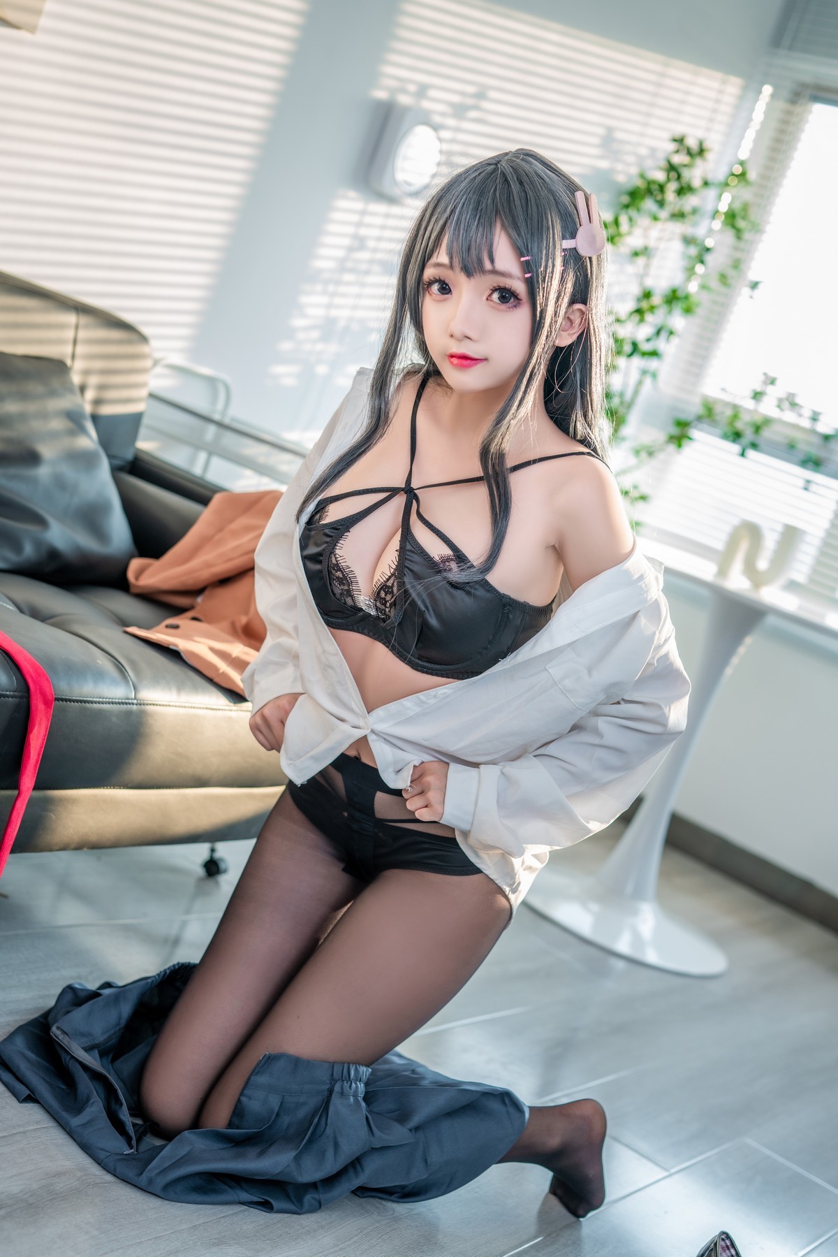 Cosplay Beauty Ri Naijiao Mai Mai School Uniform Theme Private sexy student uniform uniform half -off -dew lace lingerie charming temptation photo 73p