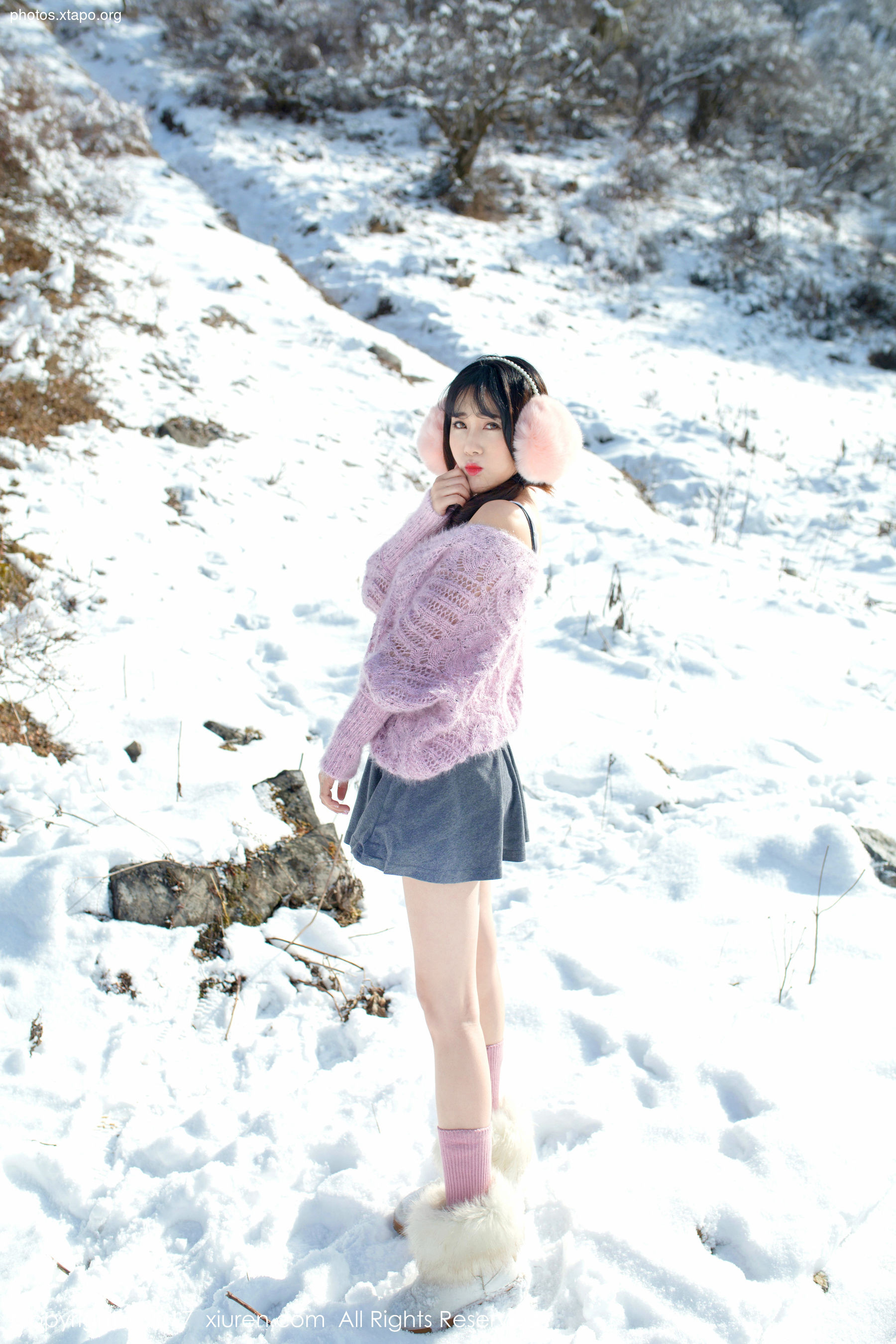 Dou Dou Liang Youlina Winter Snow Human Photography Xiuren No.720