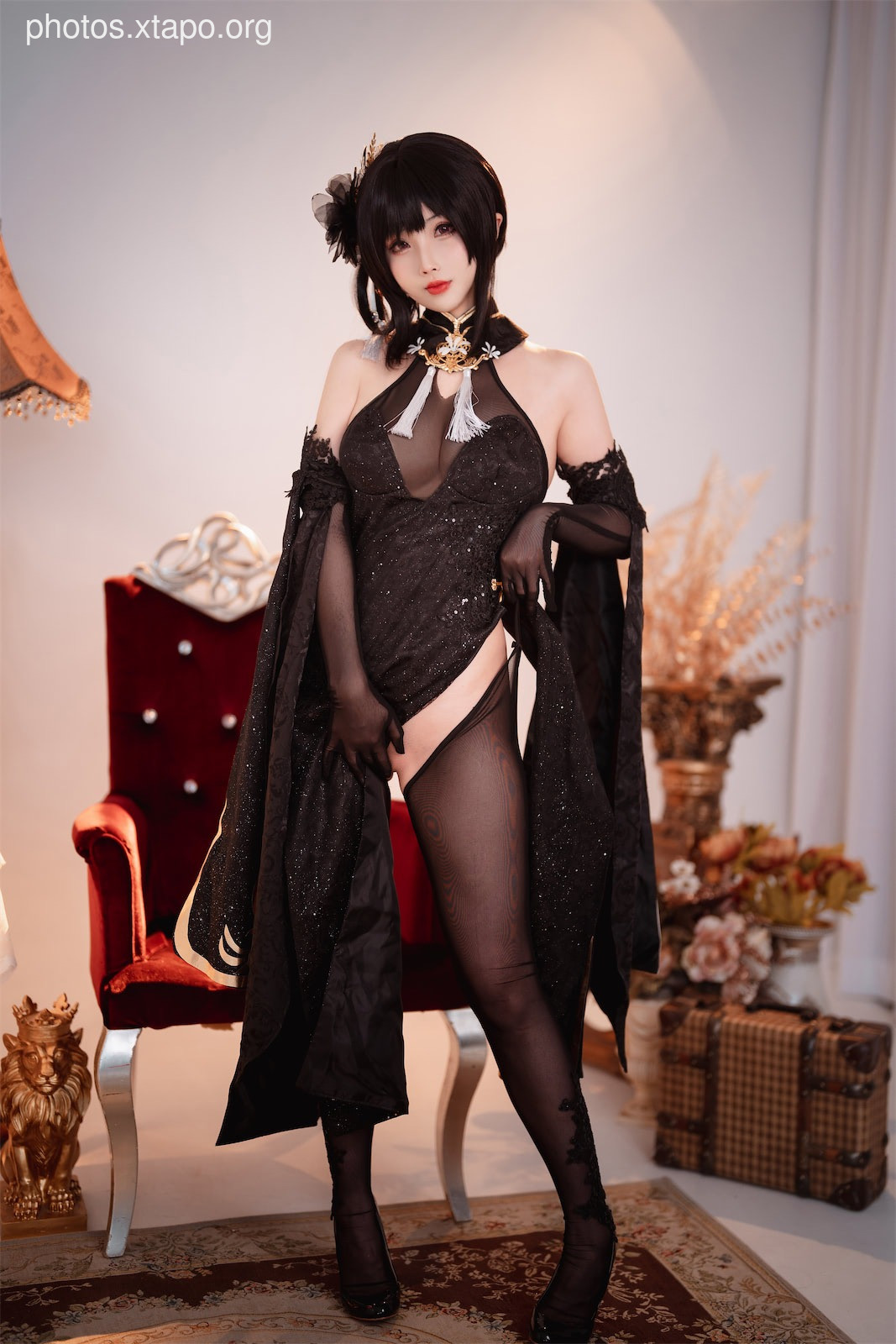 Rioko Liangliangzi Blue route Zhenhai cheongsam double (July 14 member resources)