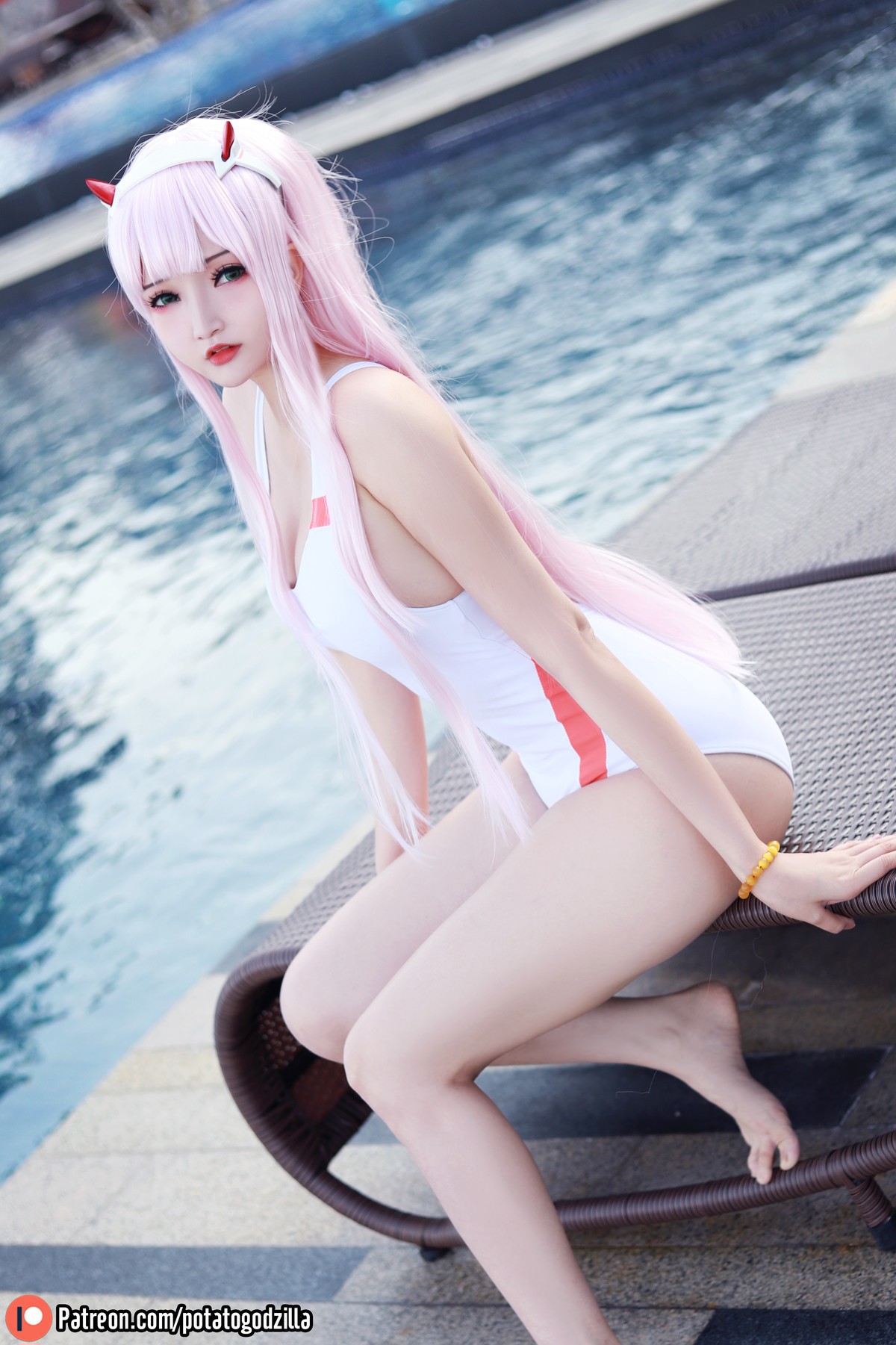 Cosplay Potato Godzilla Zero Two Swimsuit