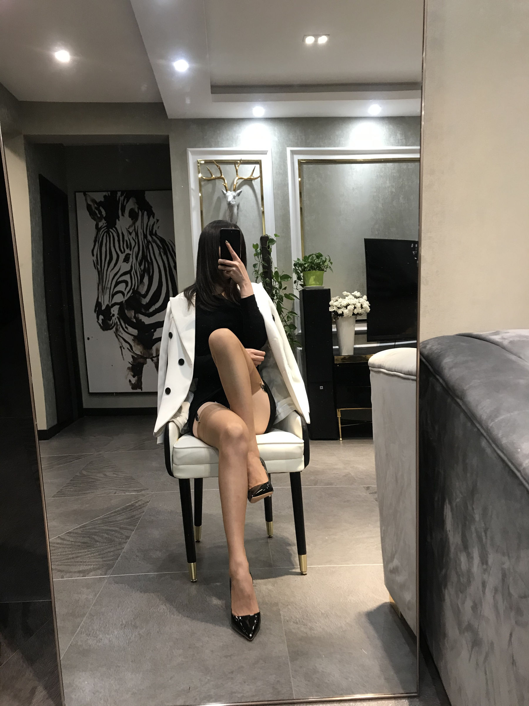 Welfare COS Silk Foot blogger Elk_Monroe 2020.04.09 peach meat hanging socks