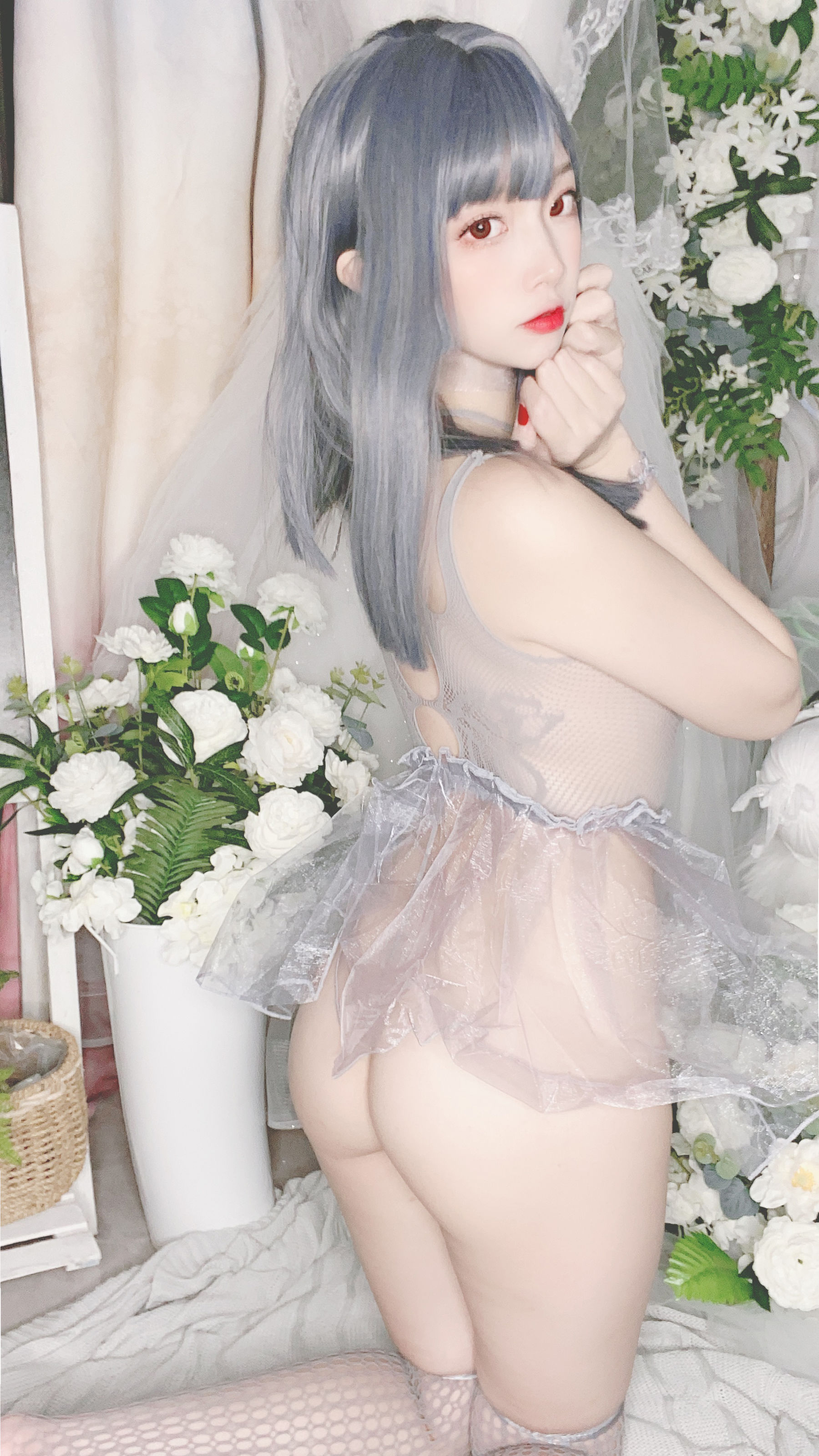 Cosplay photo Popular Coser Erzuo Nisa -Blue mesh bikini