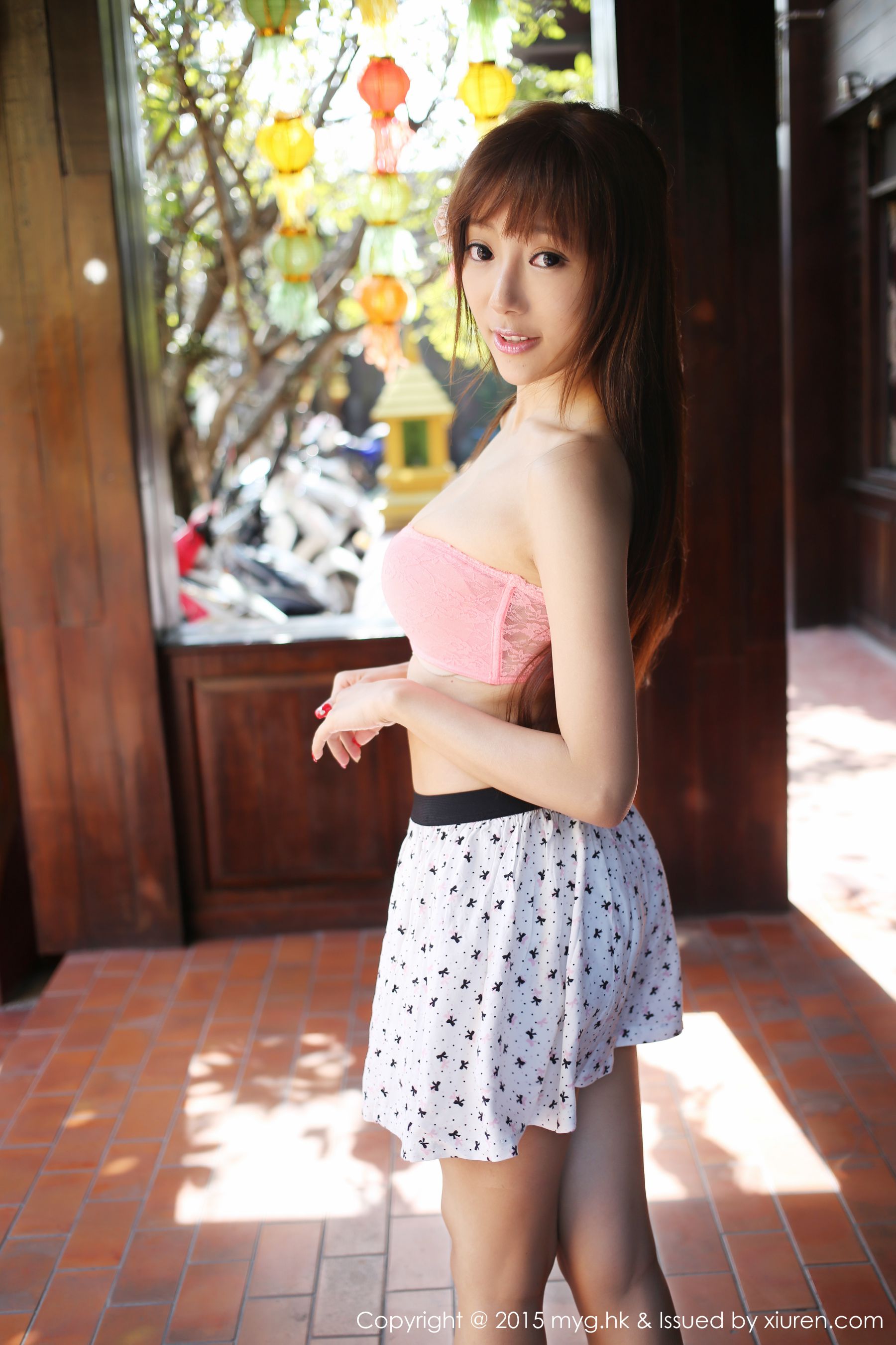 Wang Xinyao Yanni Thailand's Chiang Mai Tour fresh mini skirt series Miyuan Pavilion Mygirl VOL.098