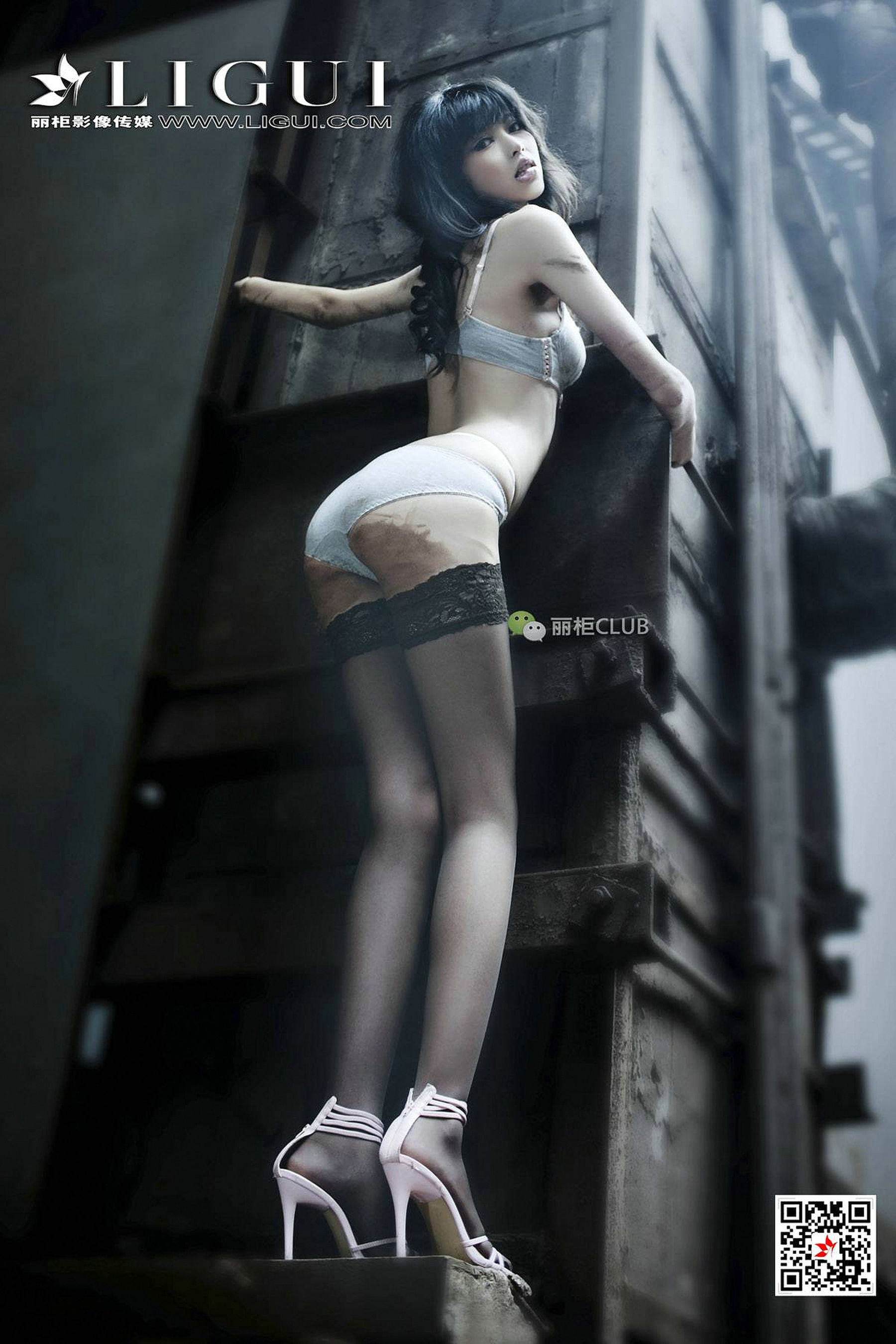 Leg Model Meng Lu Black Silk Portrait Photography LIGUI