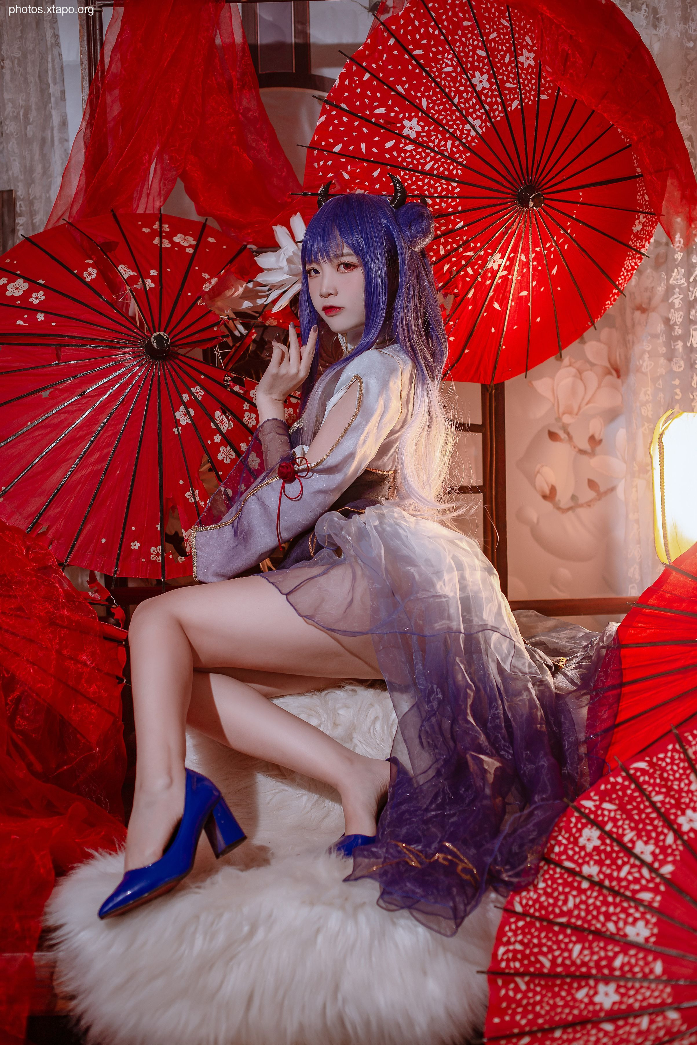 Popular Coser Erzuo Nisa -Blue Ibaks Cheongsam 29P -197MB