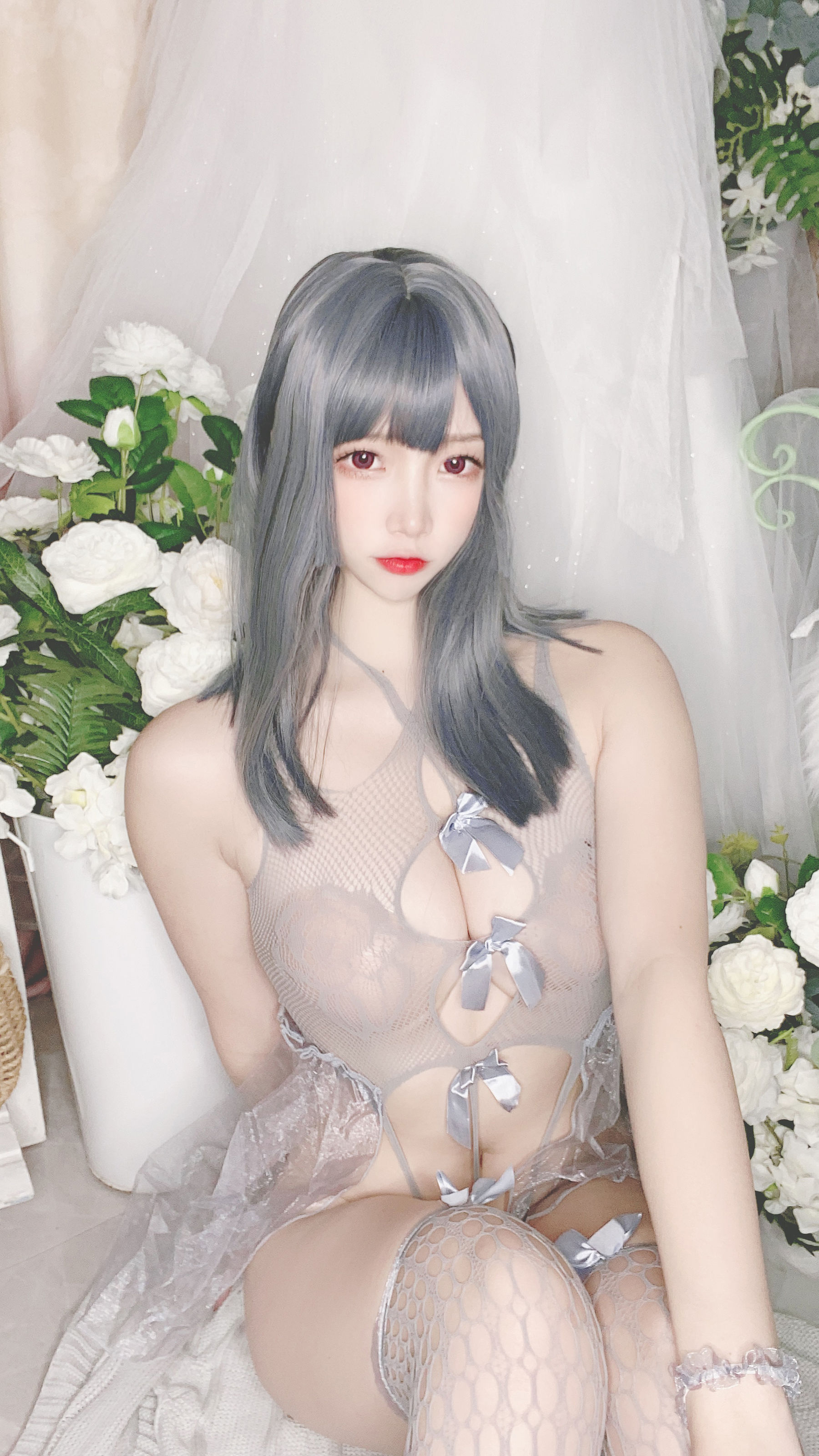 Cosplay photo Popular Coser Erzuo Nisa -Blue mesh bikini