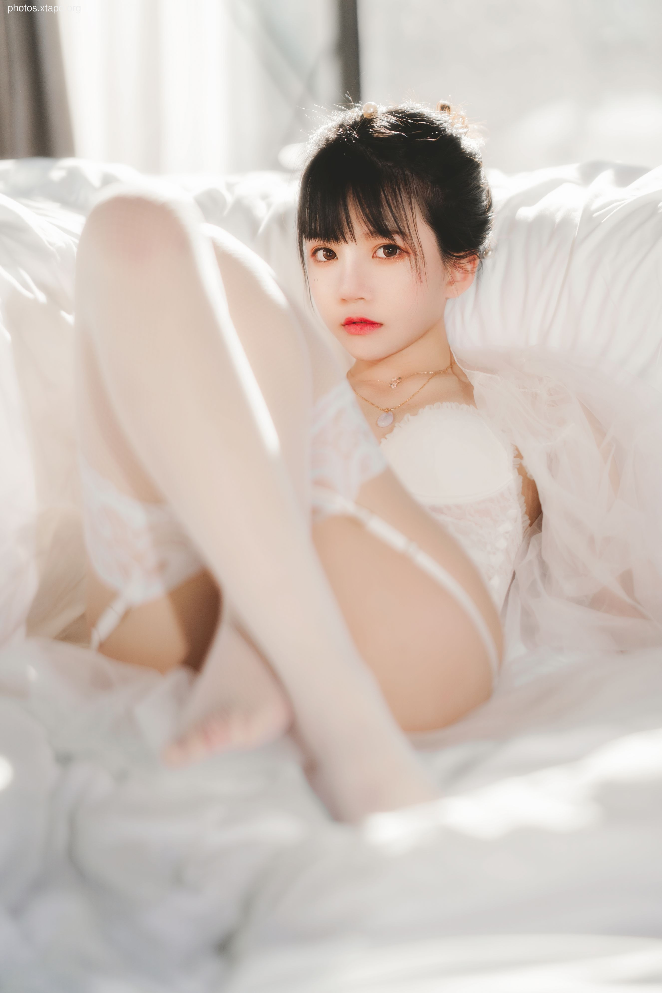 糖 桜 – -White gauze sugar