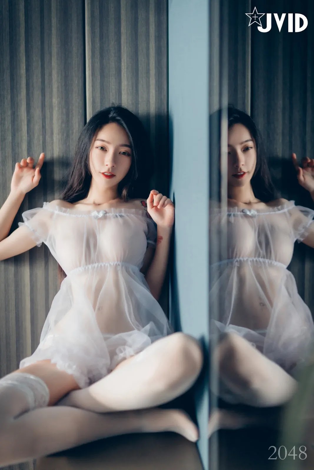 JVID Boutique Korean goddess Piaopiao, black, super fierce and can't cover the bulge, white, see-through pajamas, no matter what Piaopiao looks like!! Vol.02