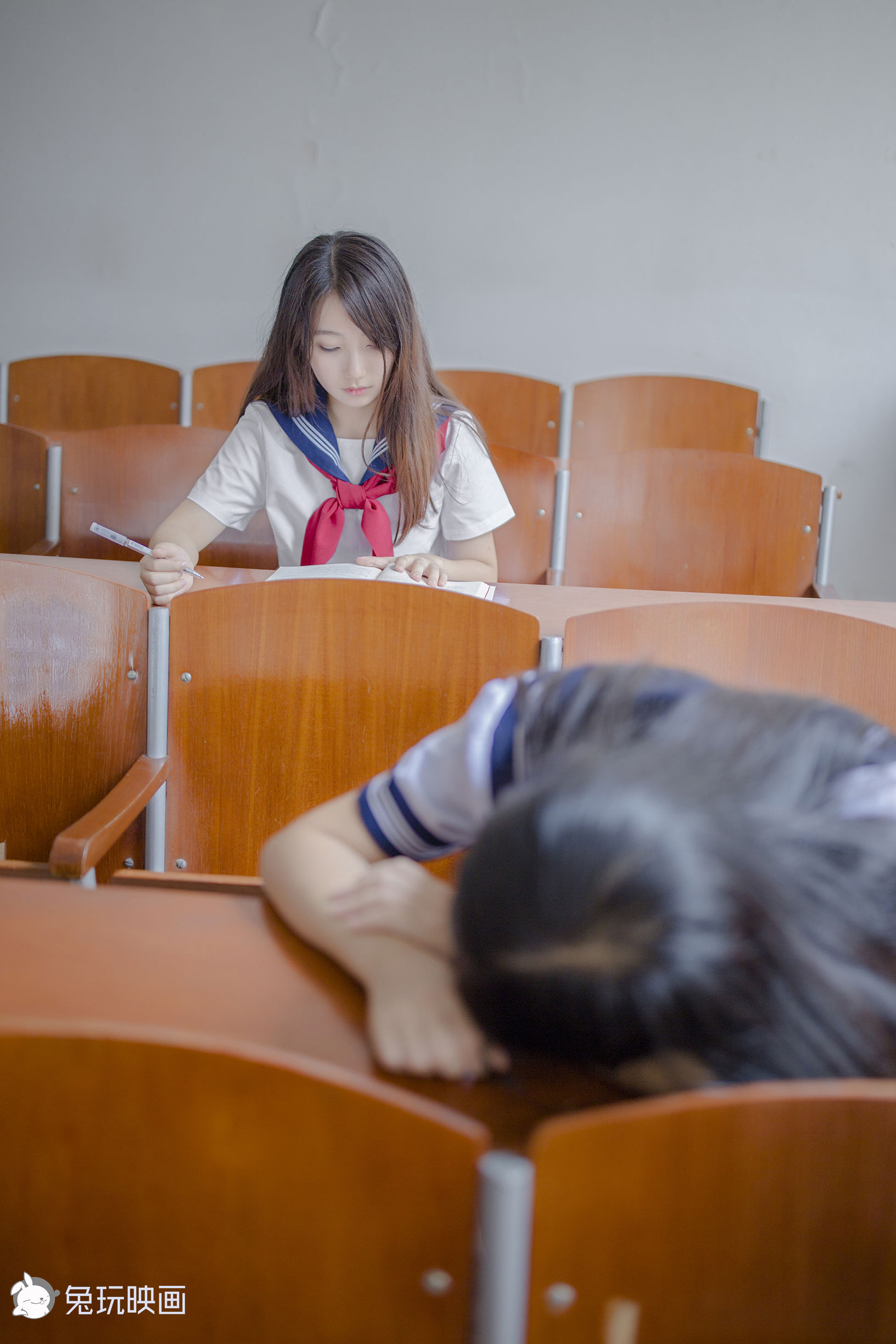 Bunny Playing Painting -Carn Uniform Vol.002 Classroom after school