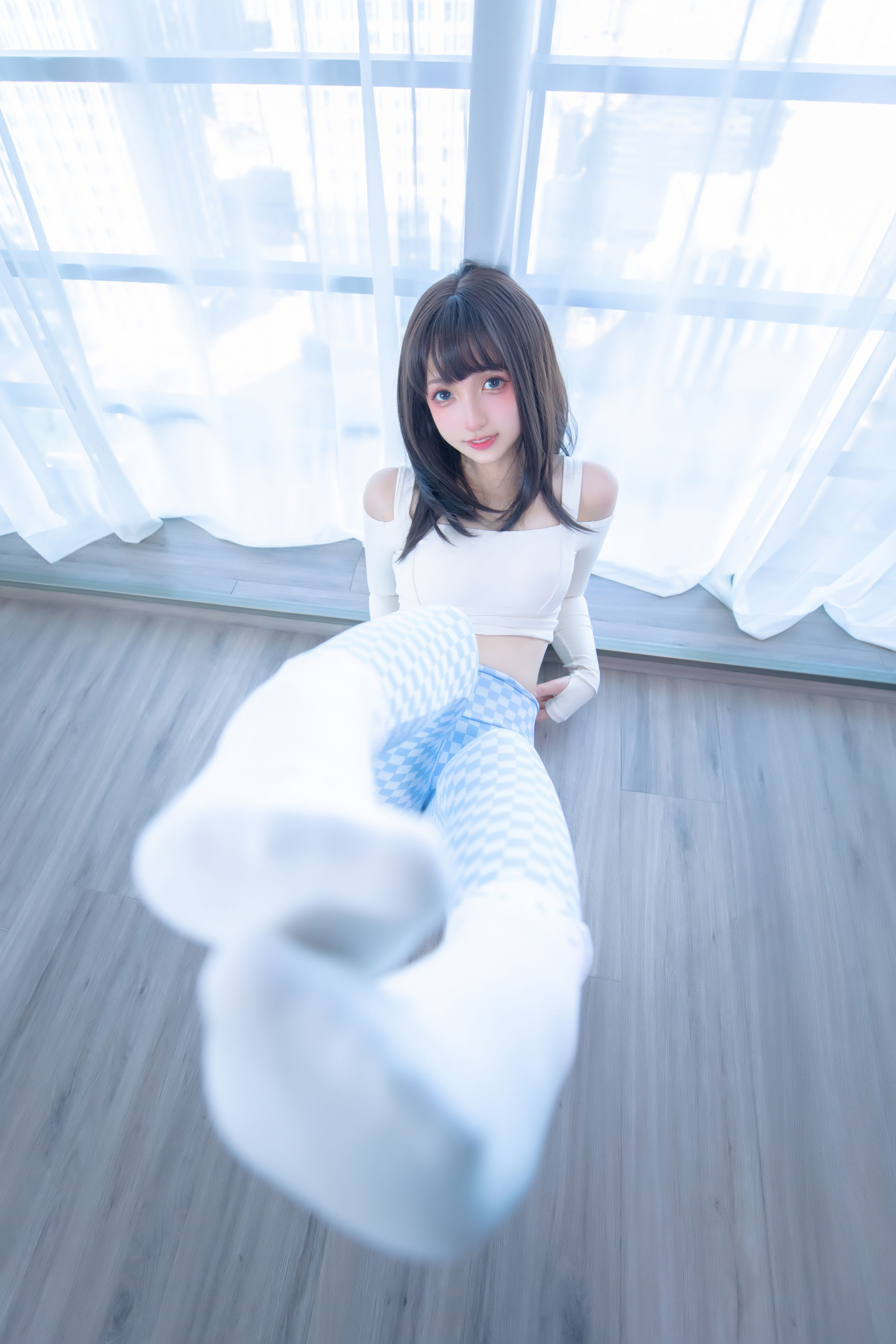 Welfare COS Lolita Shenli Banzhen Winter -Blue and White Grid
