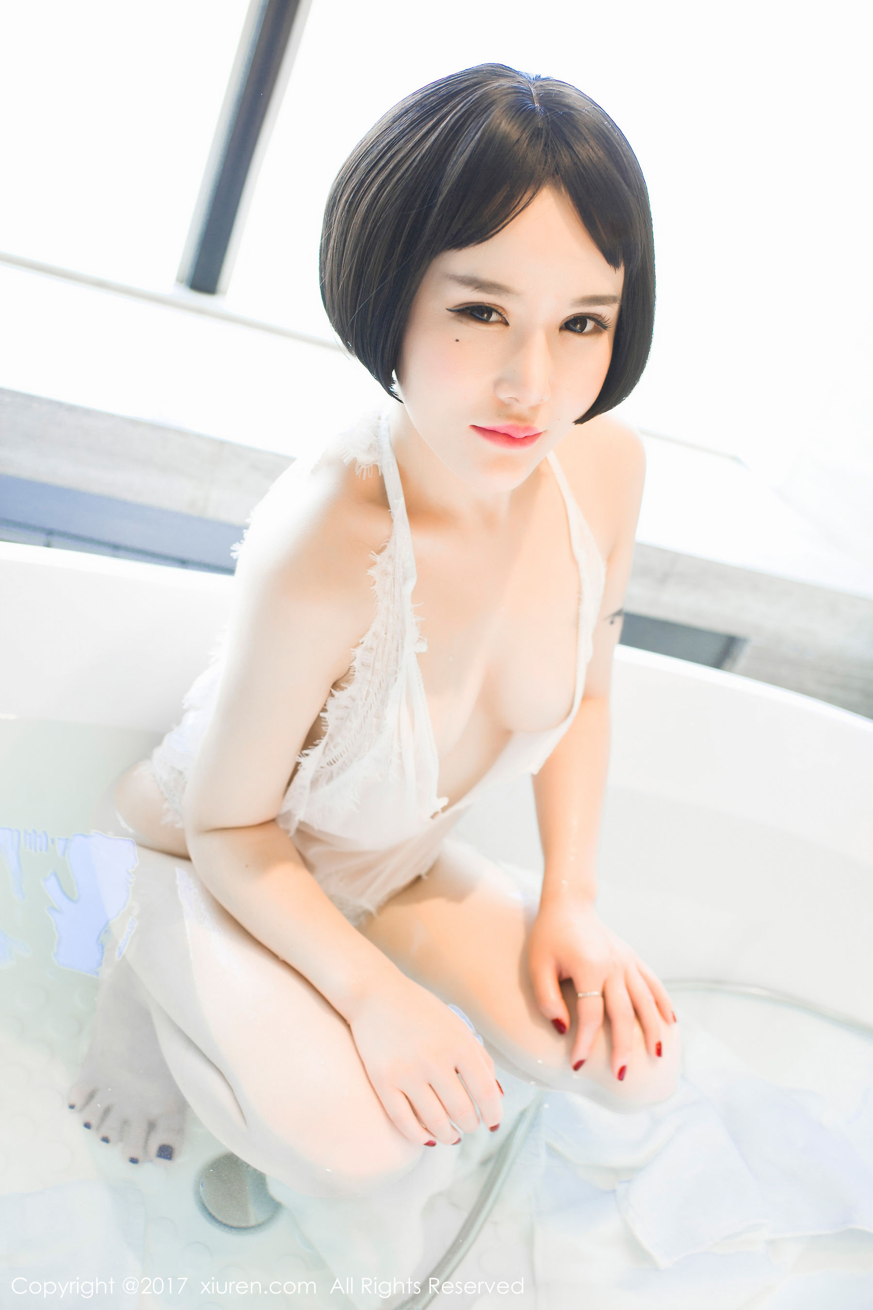 Youxi Lace Bath Wet BodyPink Embroidered Underwear Xiuren No.770