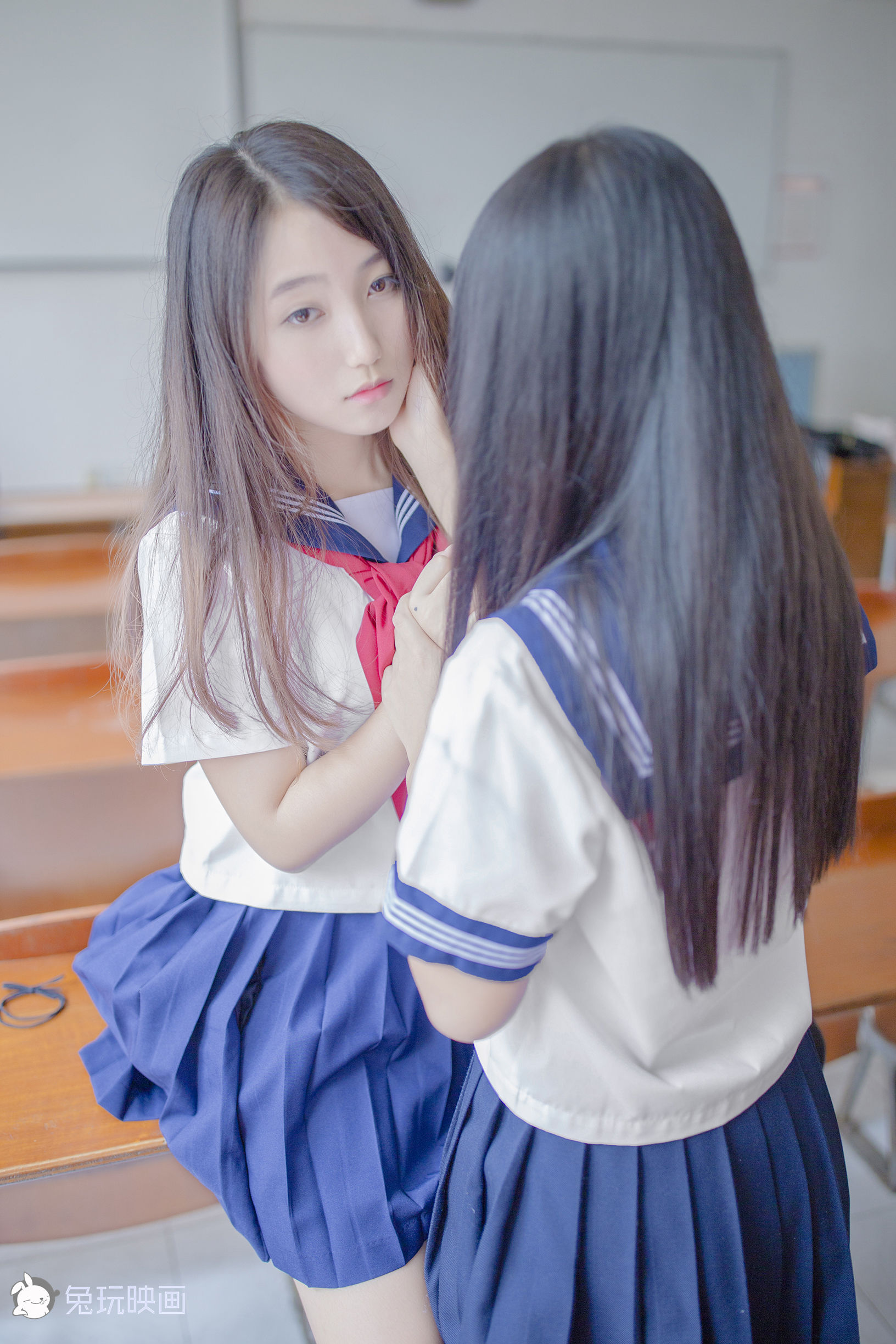 Bunny Playing Painting -Carn Uniform Vol.002 Classroom after school