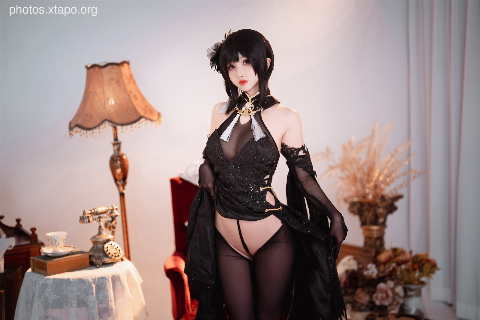 Rioko Liangliangzi Blue route Zhenhai cheongsam double (July 14 member resources)