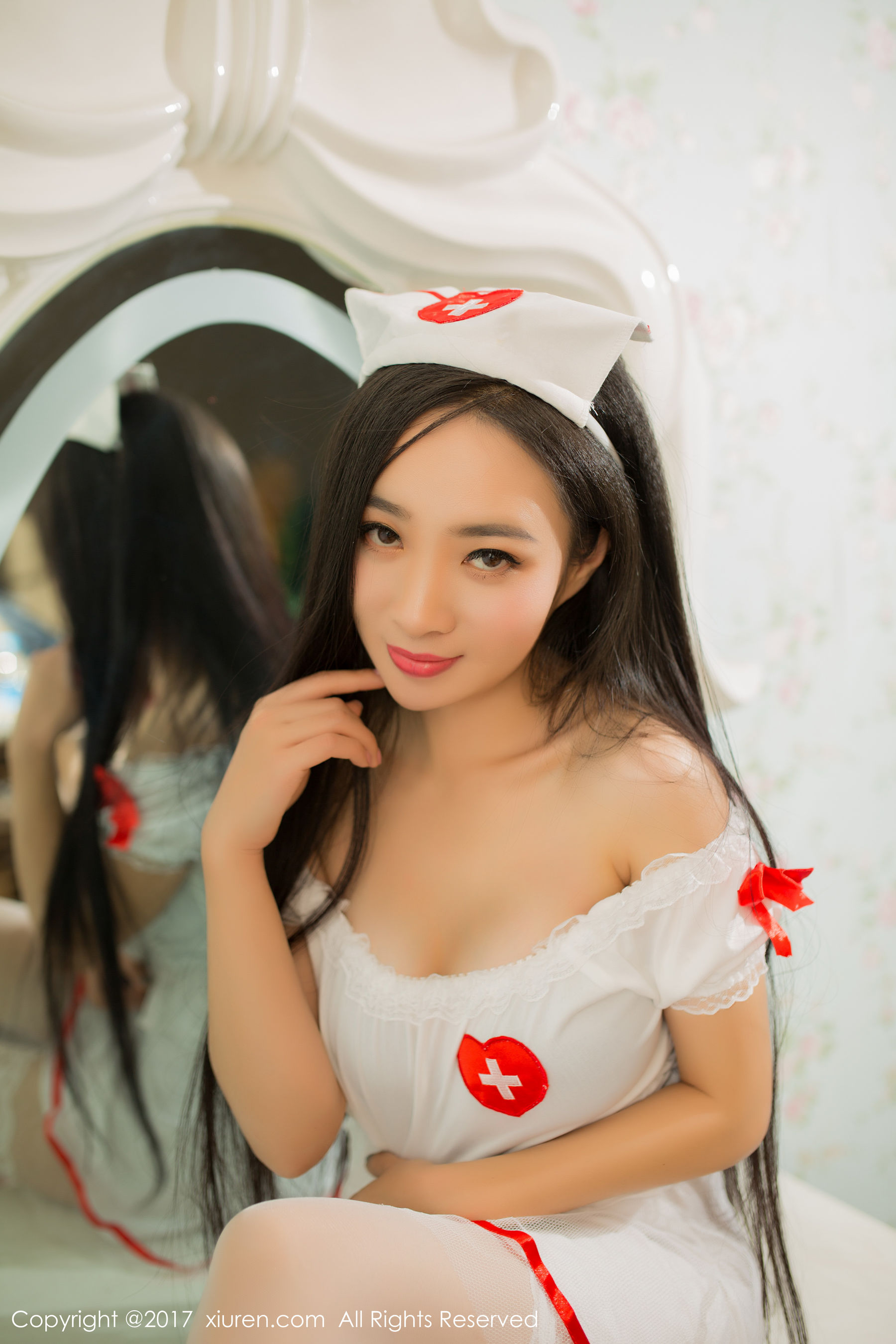 Aier 521 Black Silk Rabbit GirlSexy Nurse Uniform Xiuren No.877