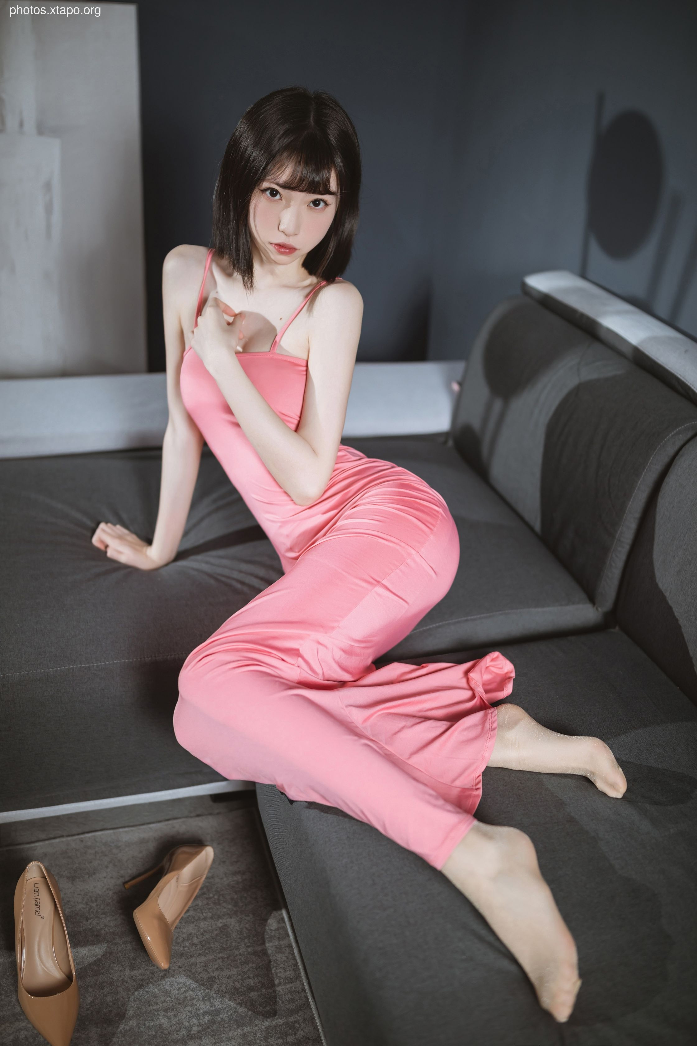 Xu Lan LAN pink long skirt 40P-296MB