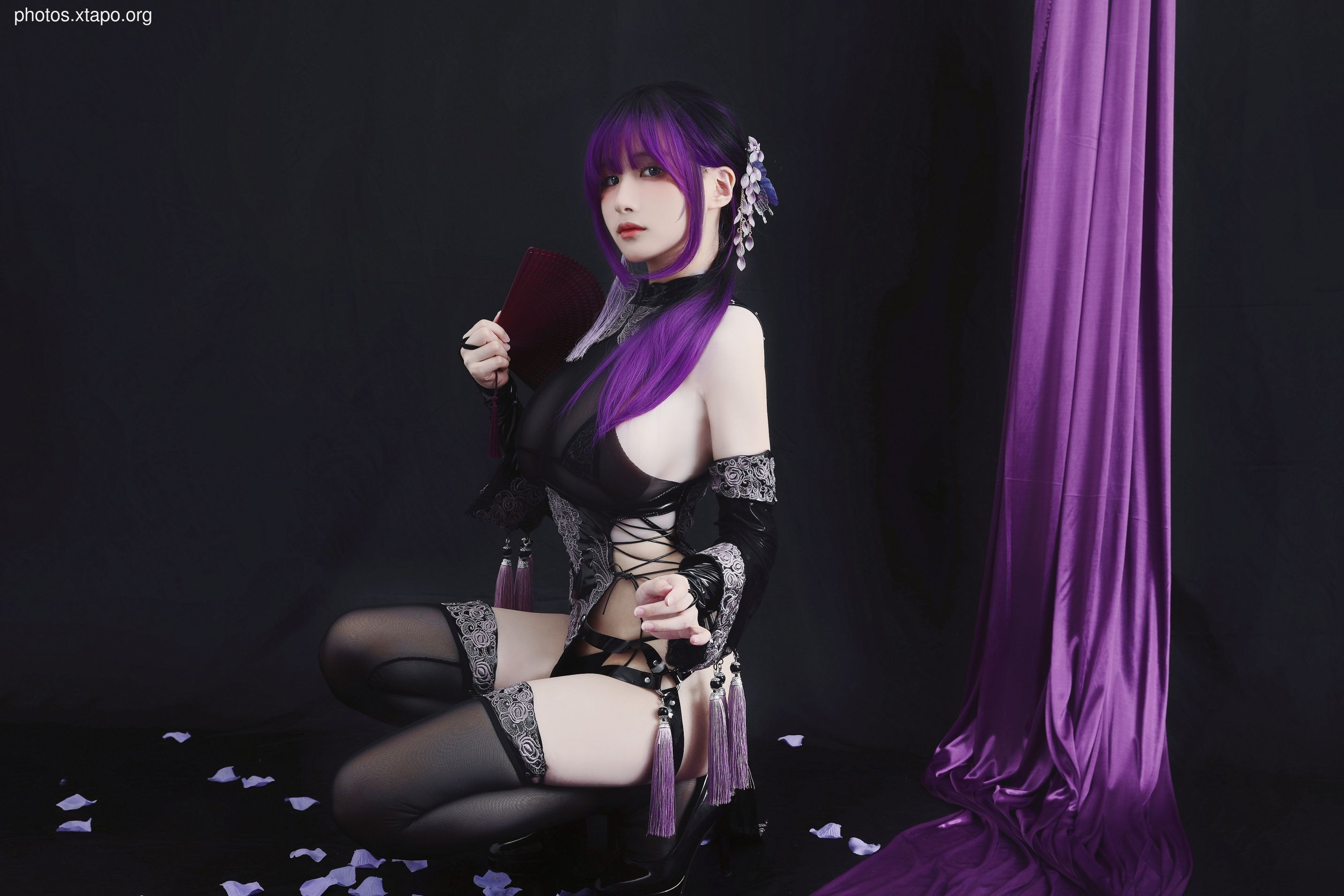 Younian Youmeko Purple Susi Cheongsam 35P-367MB