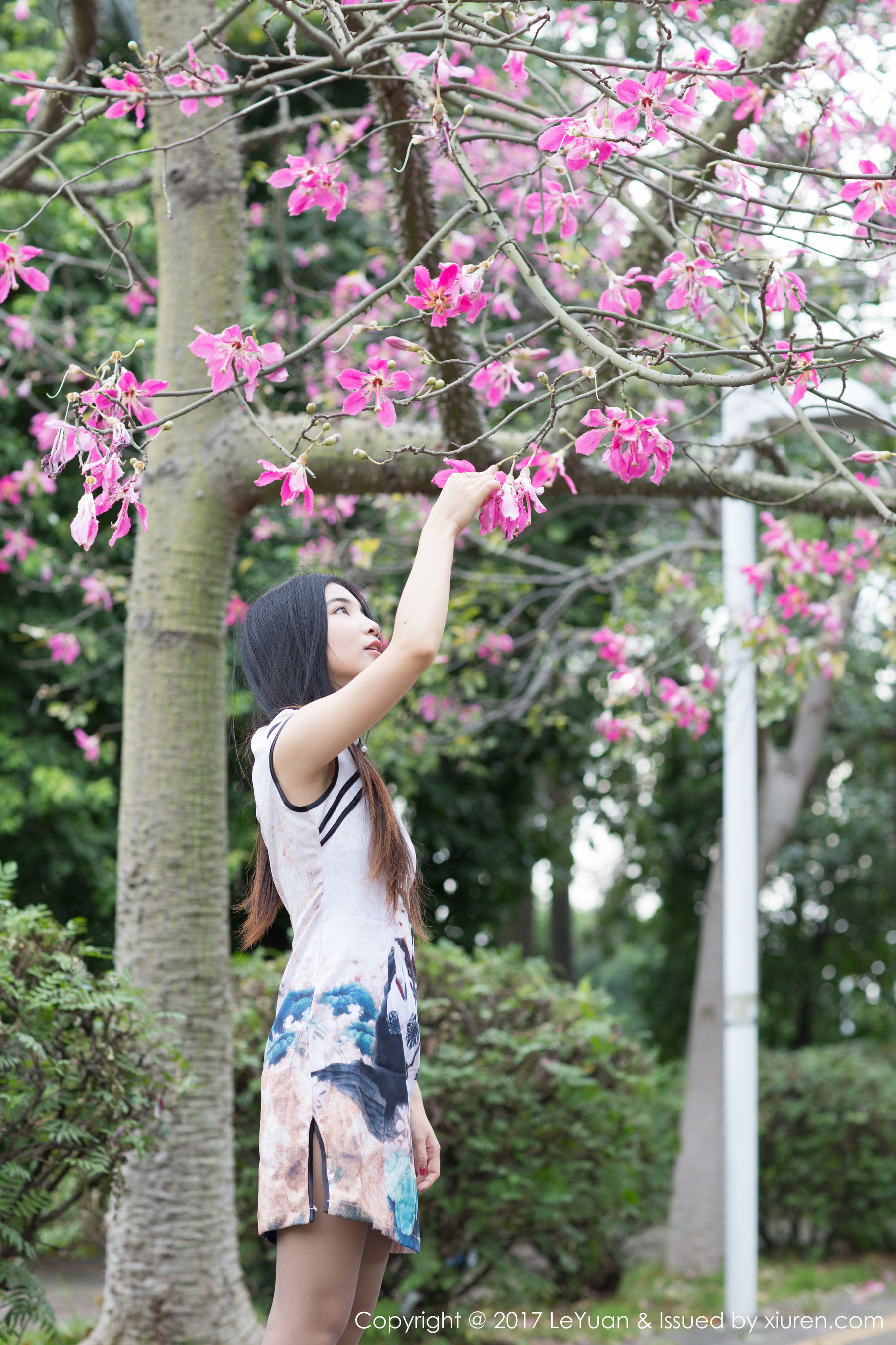 Winki Silk Girl Outside and Car Patting Beautiful Leg Series Star Park Leuyuan VOL.039