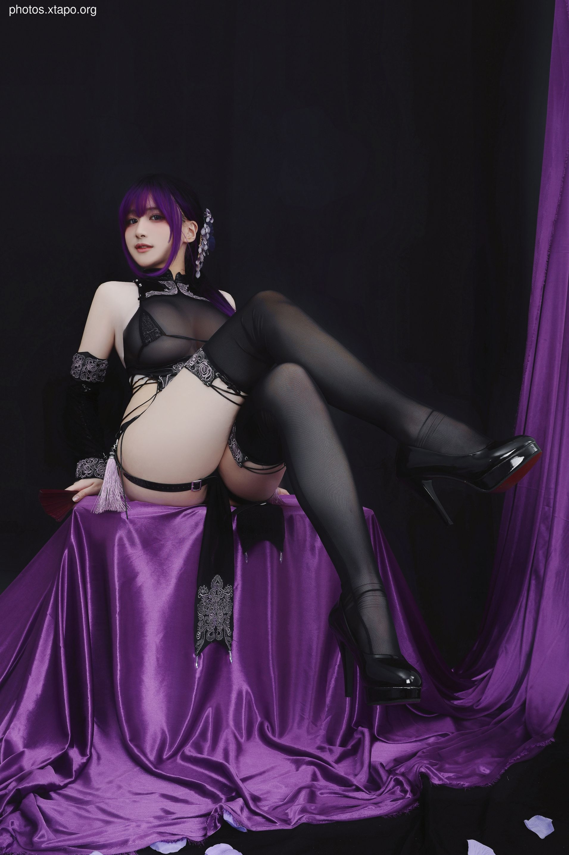 Younian Youmeko Purple Susi Cheongsam 35P-367MB