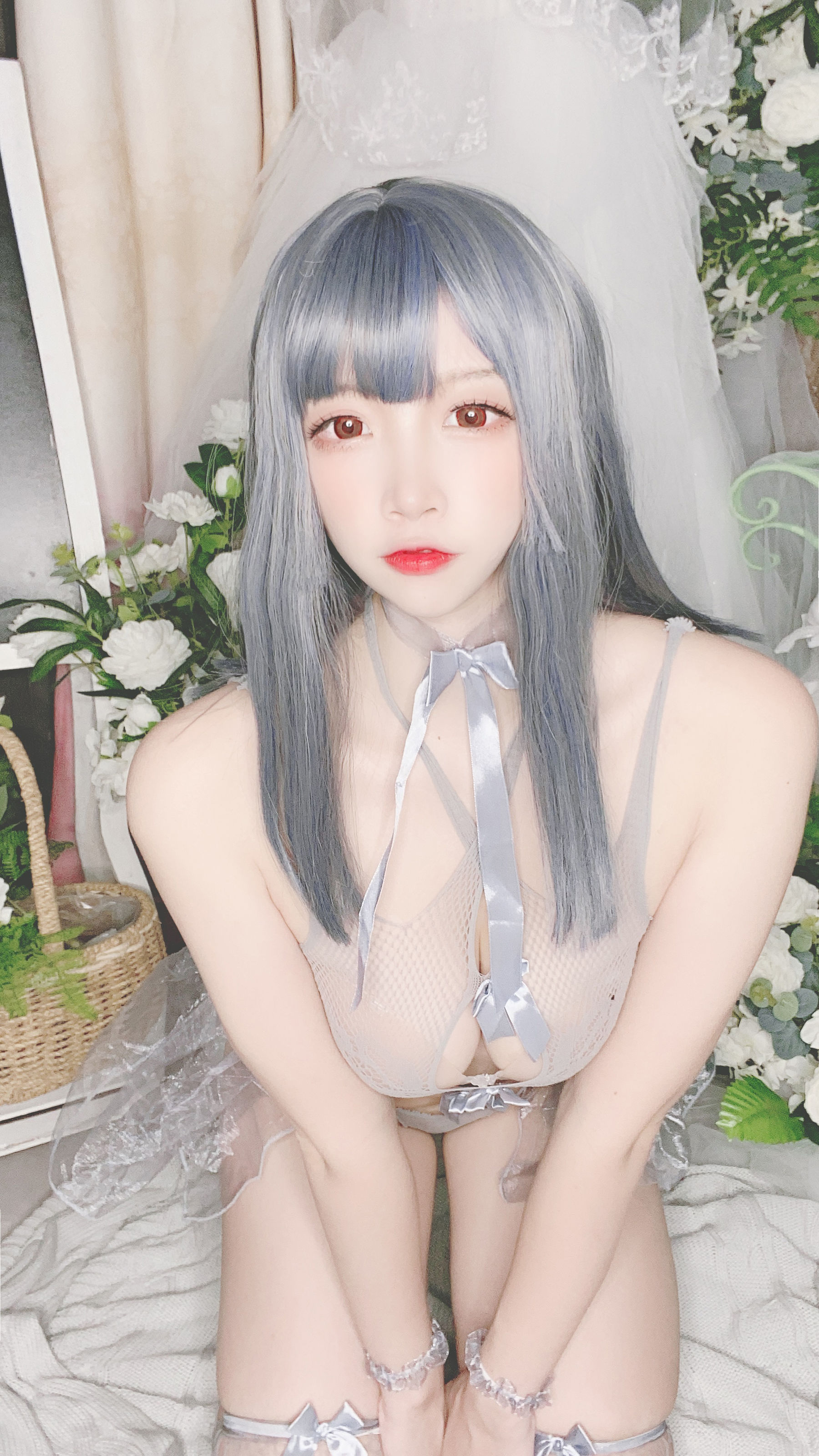 Cosplay photo Popular Coser Erzuo Nisa -Blue mesh bikini