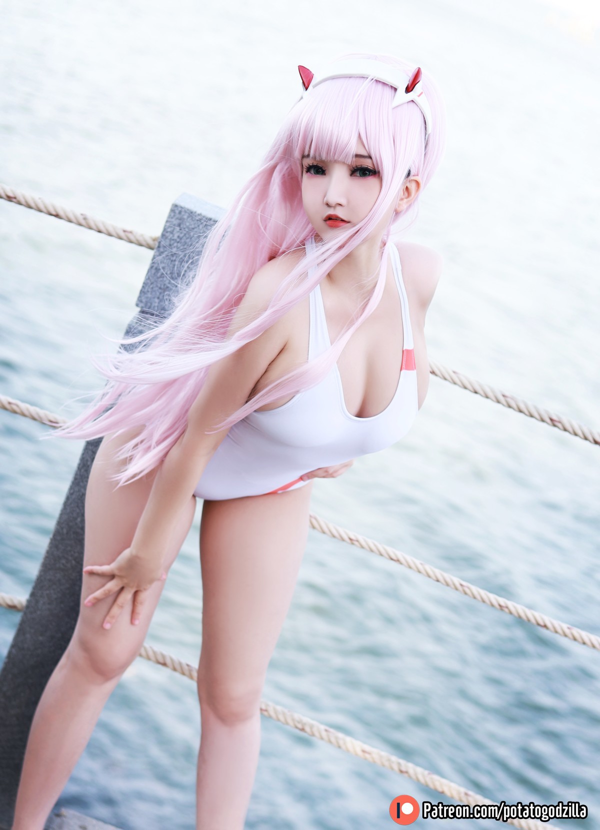 Cosplay Potato Godzilla Zero Two Swimsuit