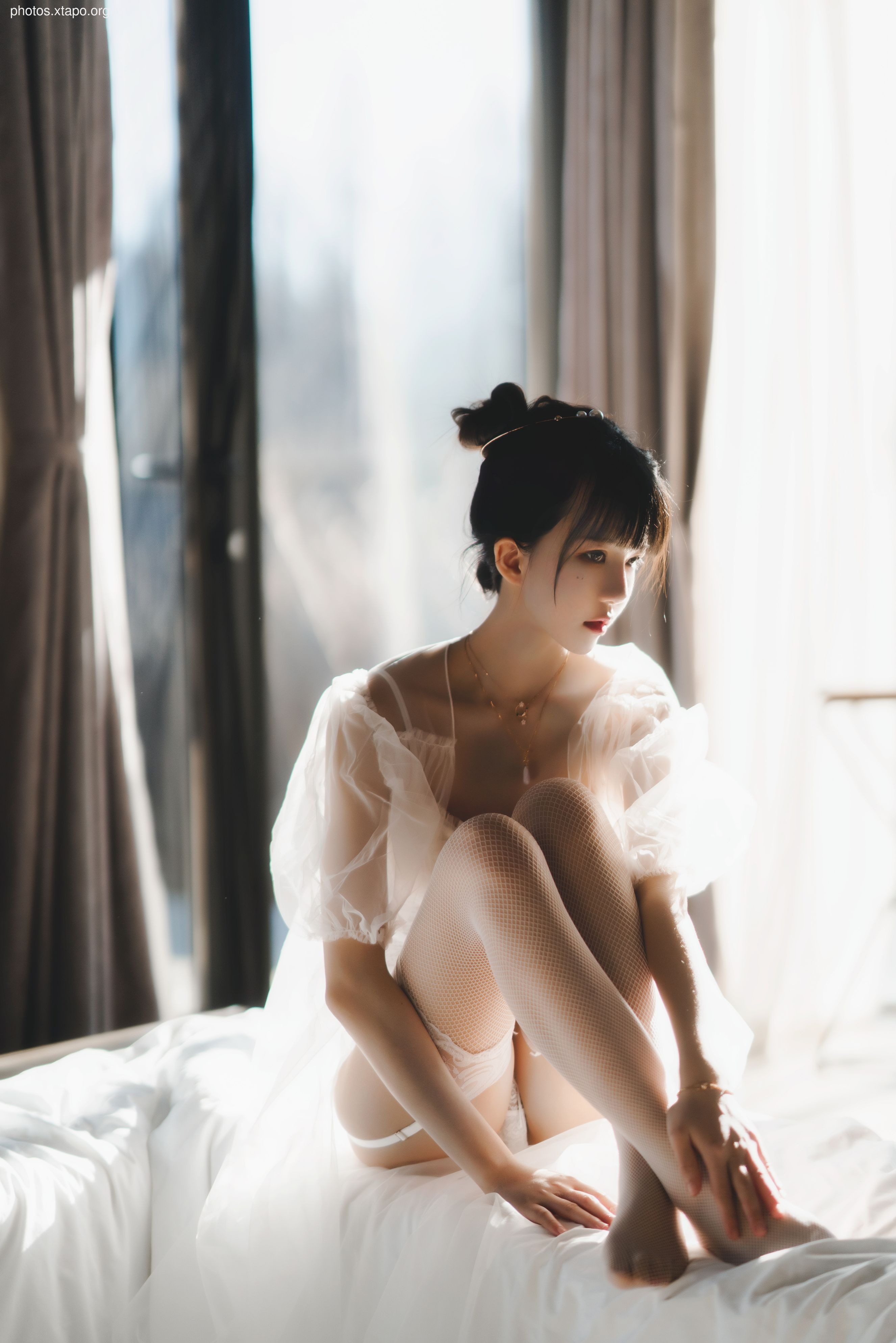 糖 桜 – -White gauze sugar