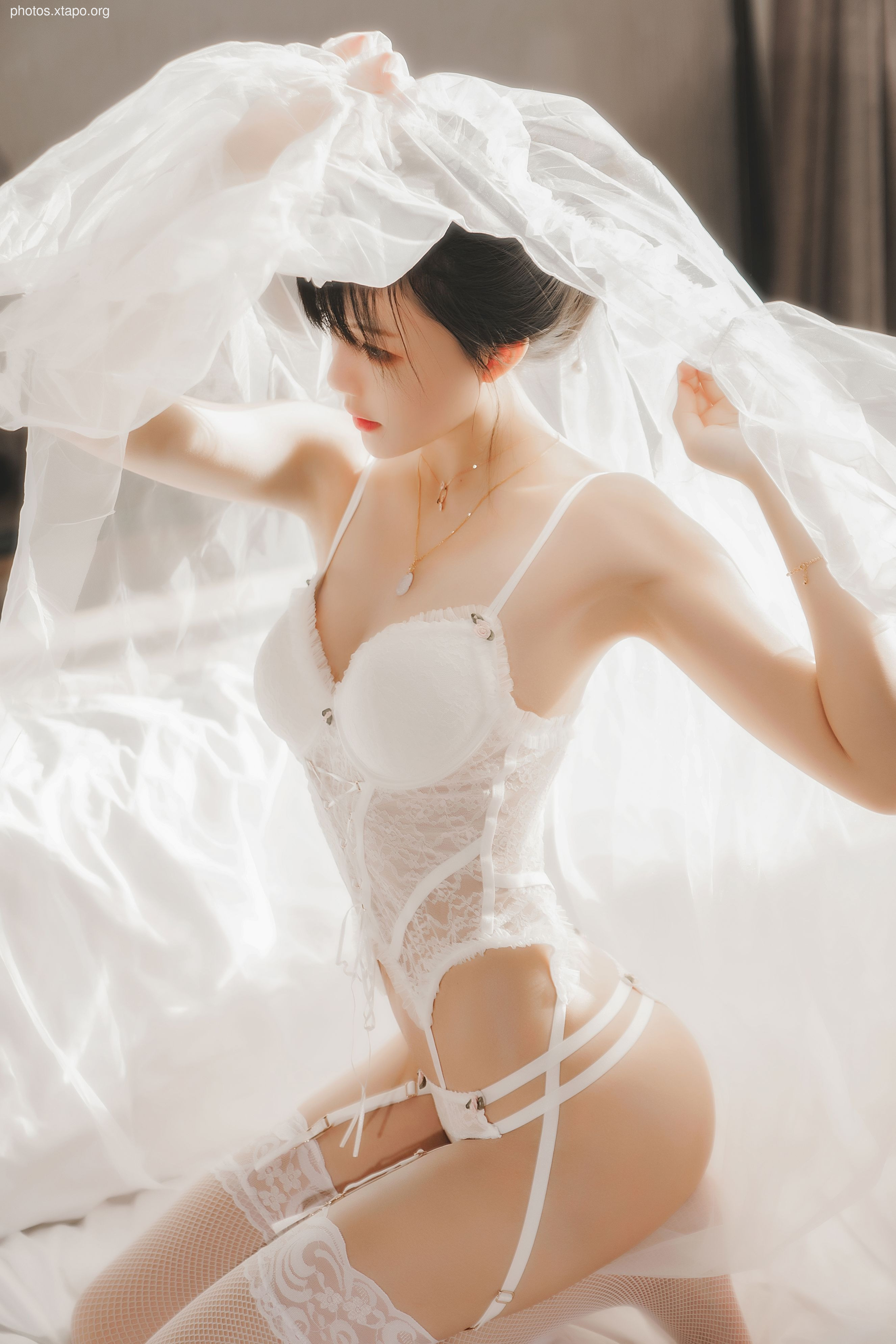 糖 桜 – -White gauze sugar