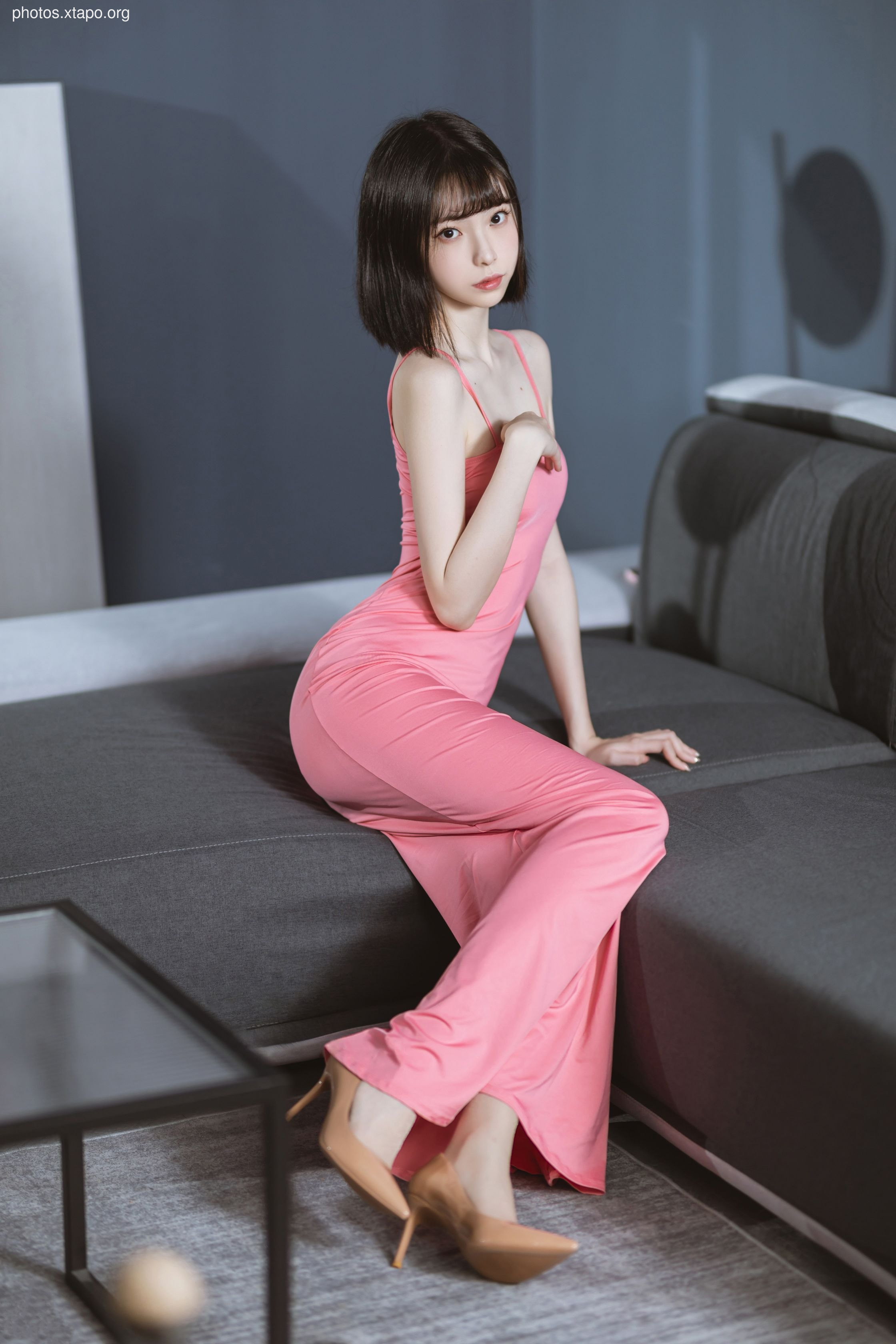 Xu Lan LAN pink long skirt 40P-296MB