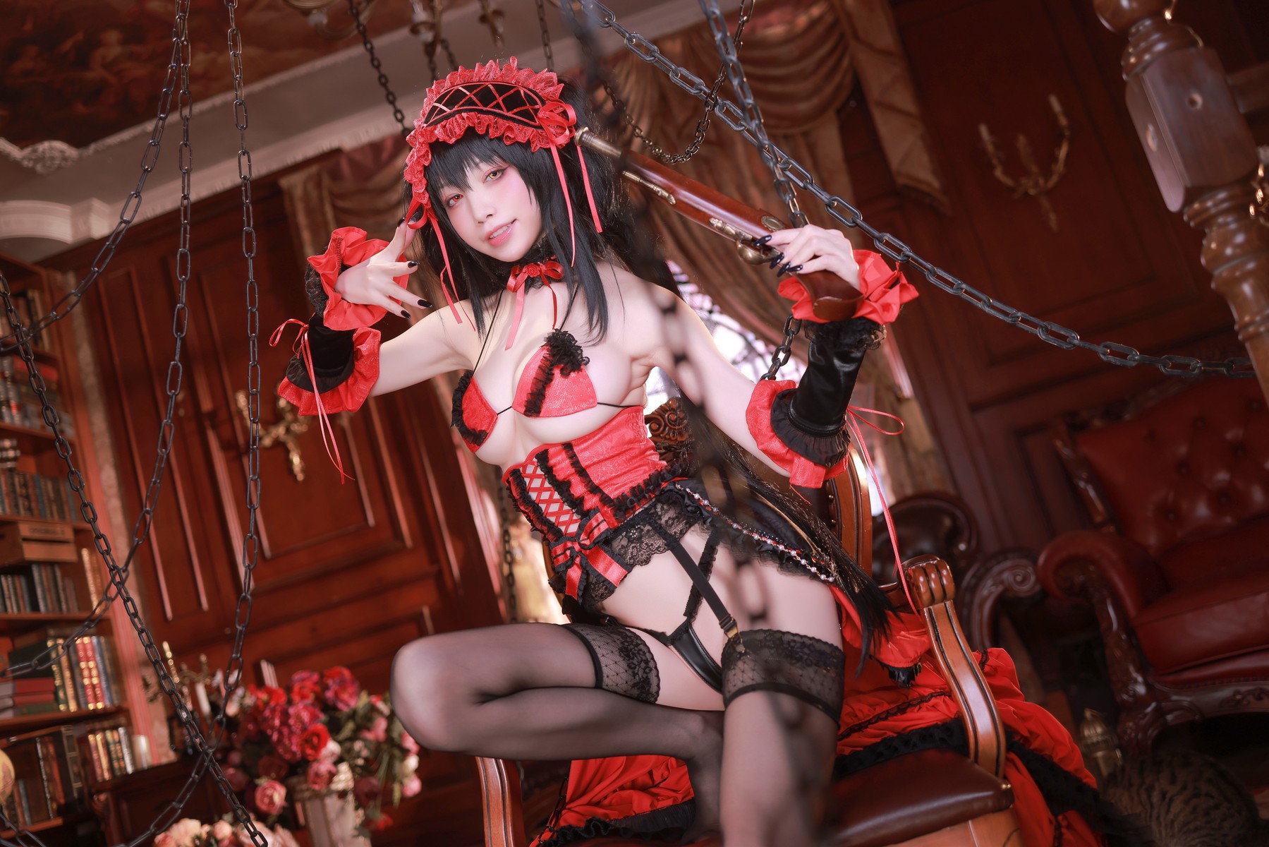 Shui Miao aqua Cosplay Tokisaki Kurumi