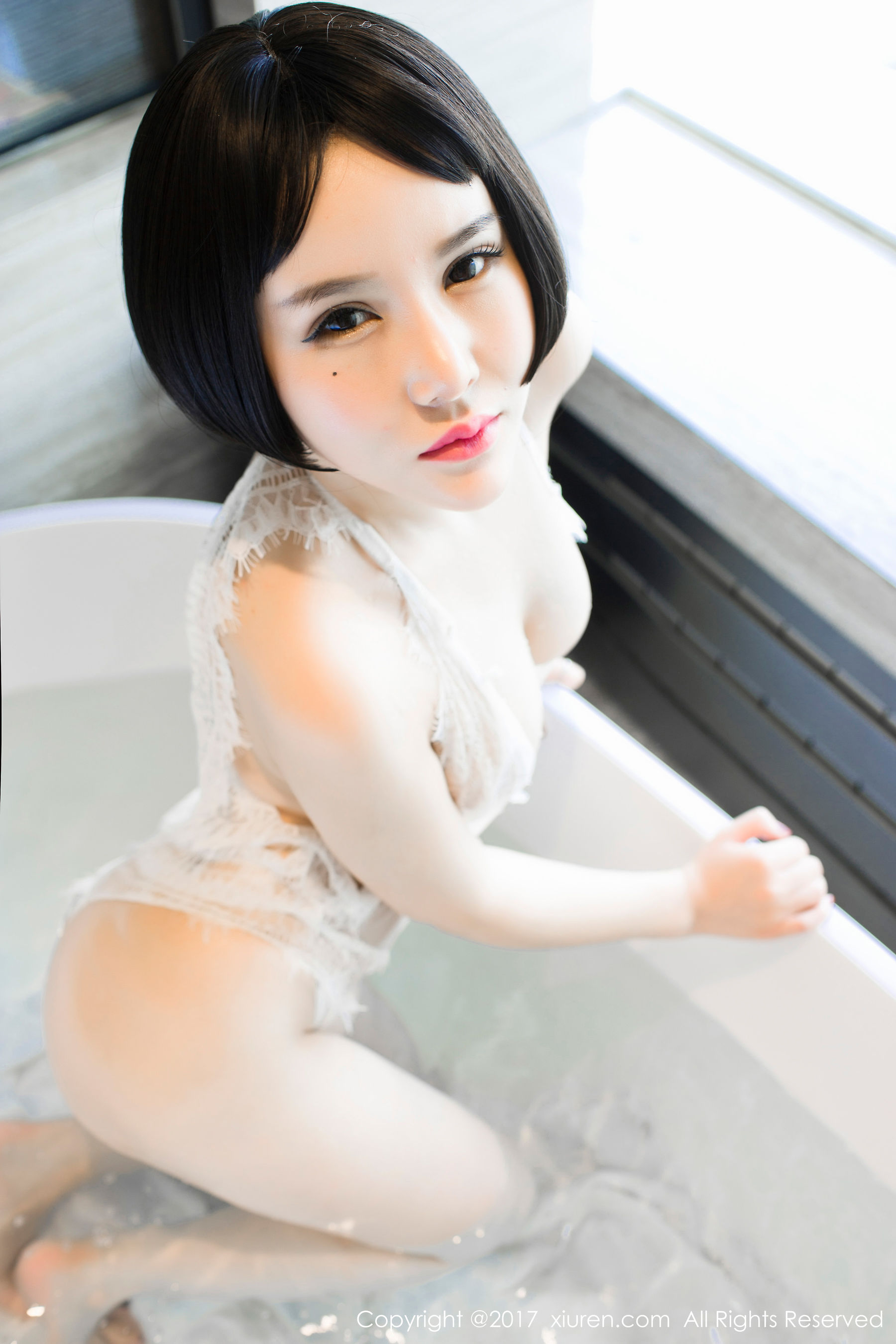 Youxi Lace Bath Wet BodyPink Embroidered Underwear Xiuren No.770