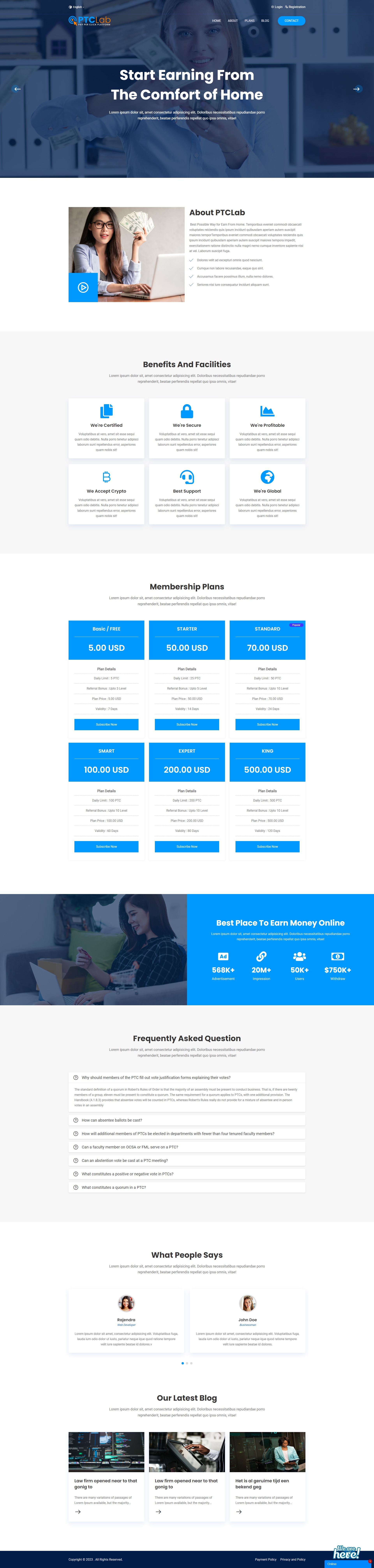 ptcLAB - Pay Per Click Platform
