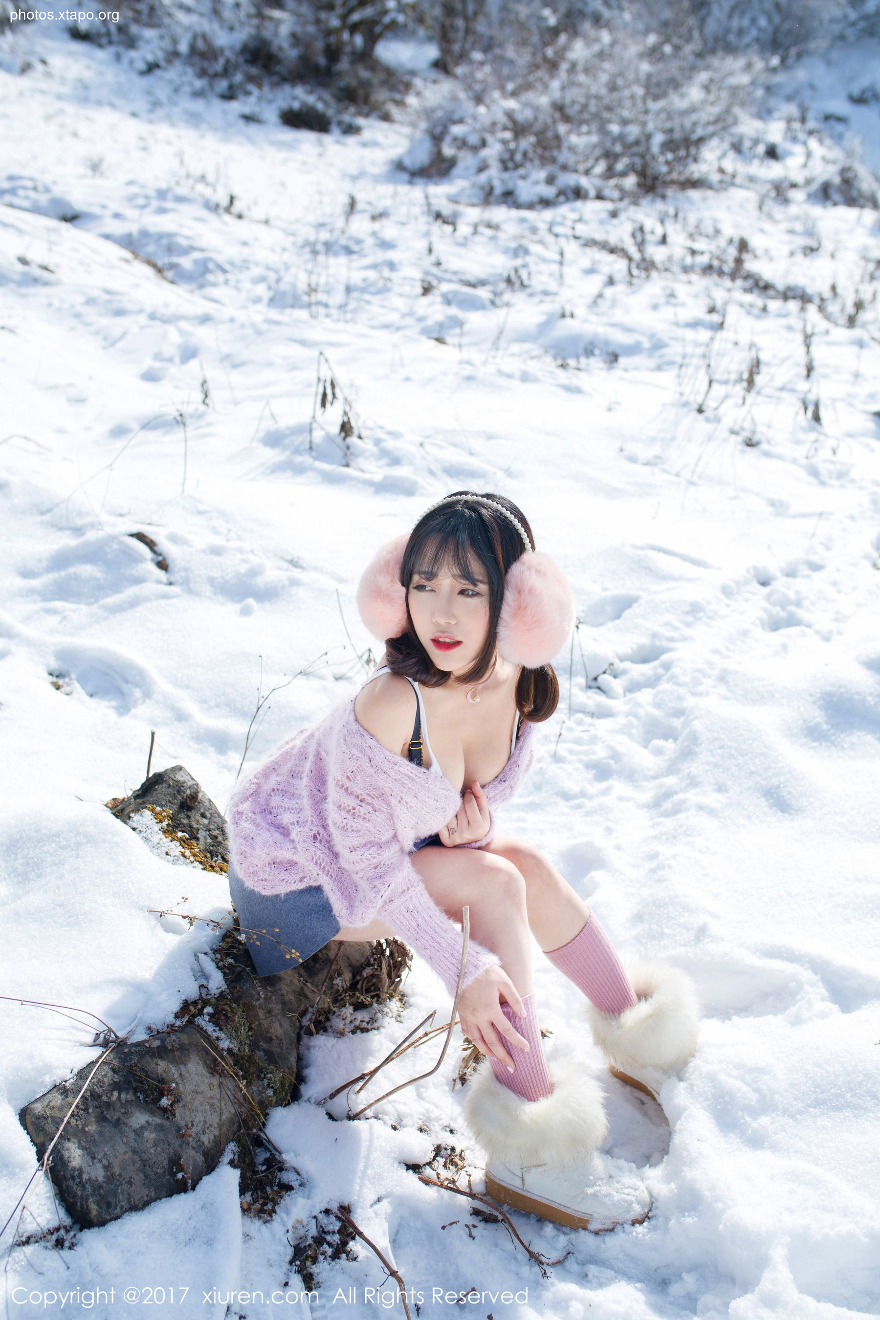 Dou Dou Liang Youlina Winter Snow Human Photography Xiuren No.720