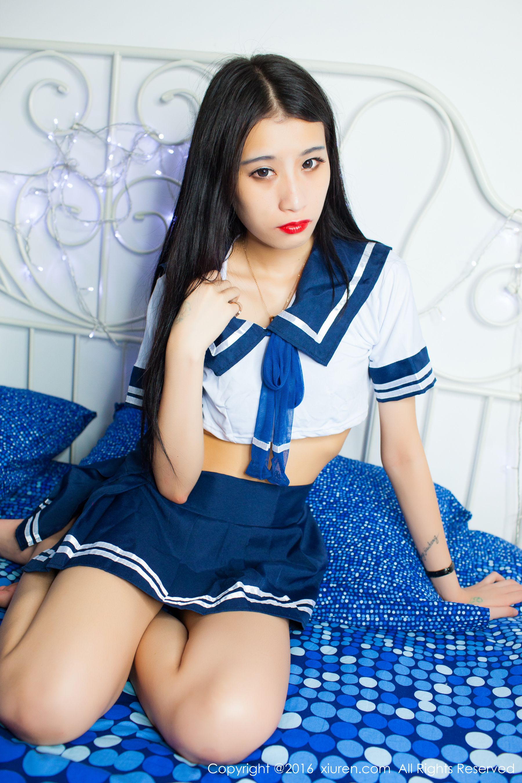 Huang Weiting Tina Air Sister Uniform, Sexy Belly Beltar, Pure Student Clothing and Tempting Binding Series Xiuren Xiuren No.637