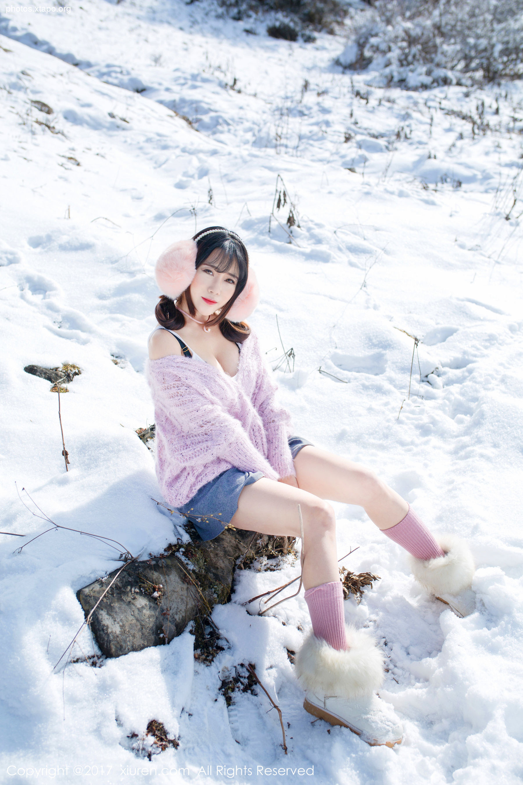 Dou Dou Liang Youlina Winter Snow Human Photography Xiuren No.720