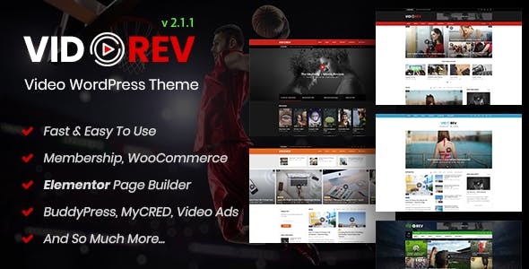 Download Free VidoRev - Video WordPress Theme Nulled