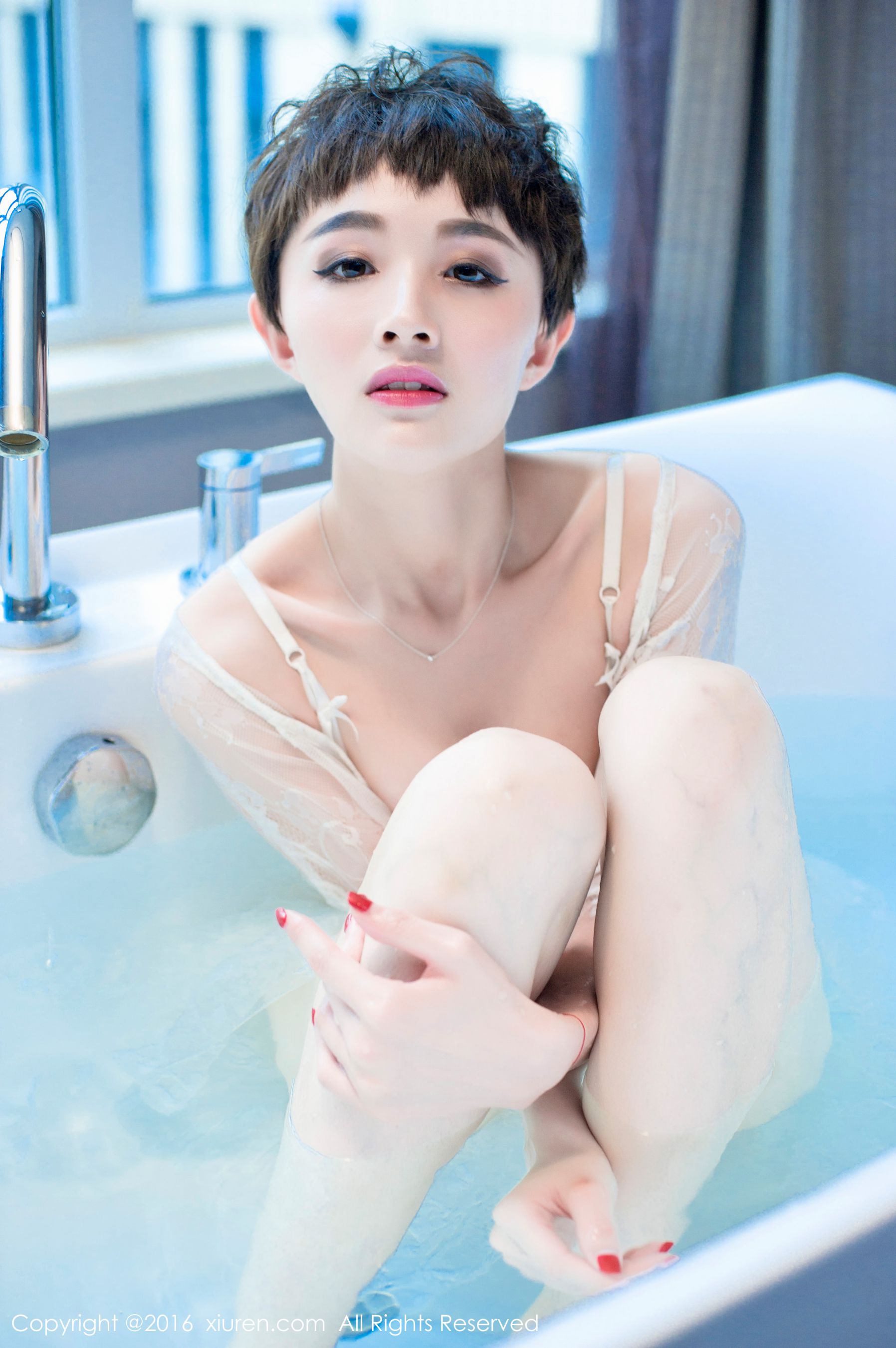 Xiao Yang Mi @baby_kiki Uniform shirt, casual lining, bathtub wet body Xiuren xiuren No.600