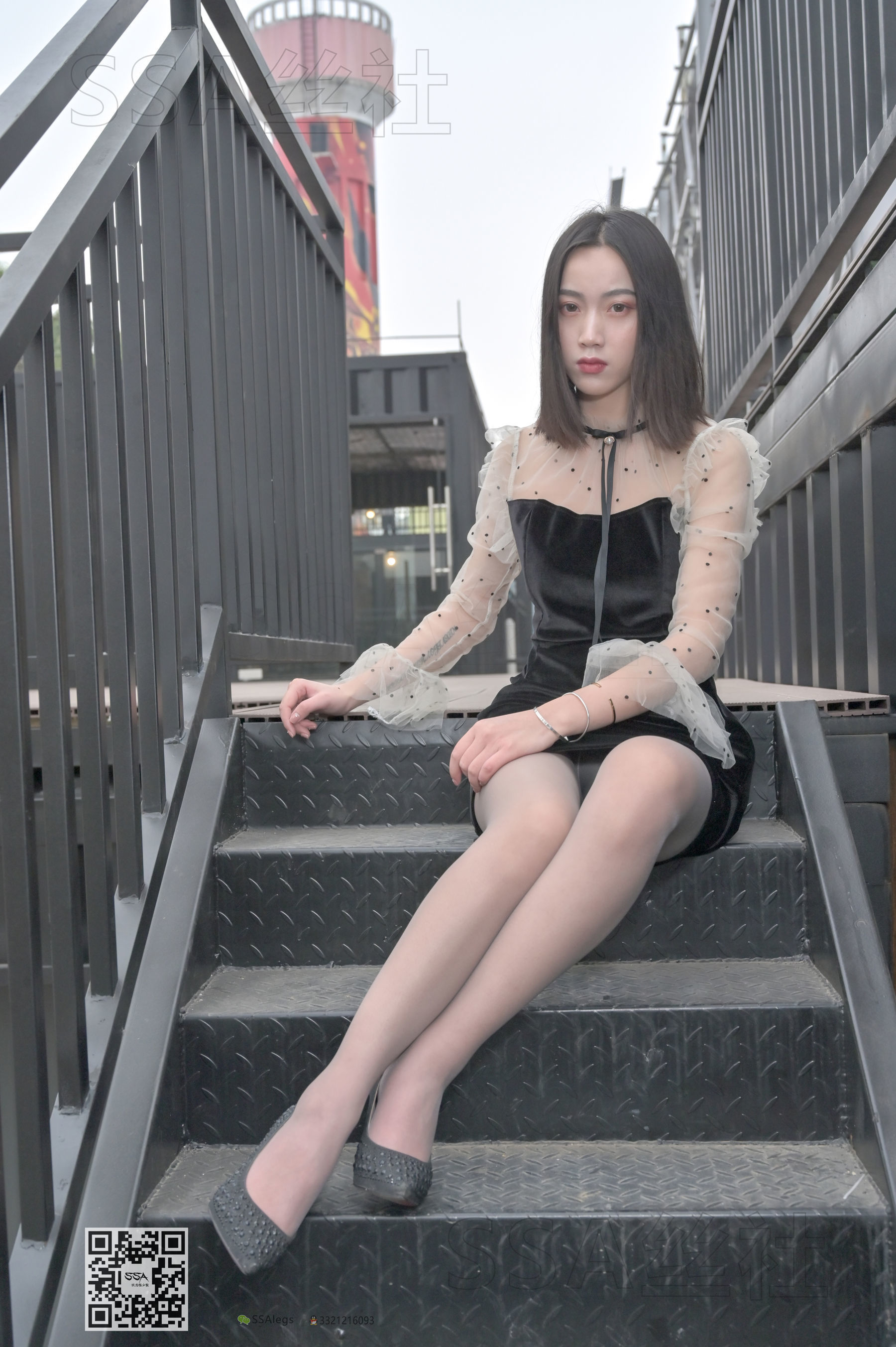 SSA Silk Club Super Clear photo NO.096 Dajie Street shooting leg mold ash silk