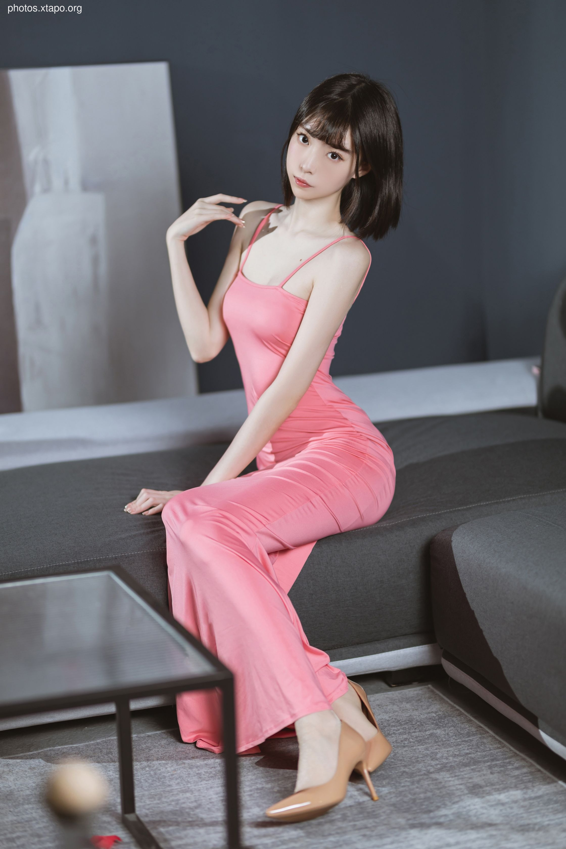 Xu Lan LAN pink long skirt 40P-296MB