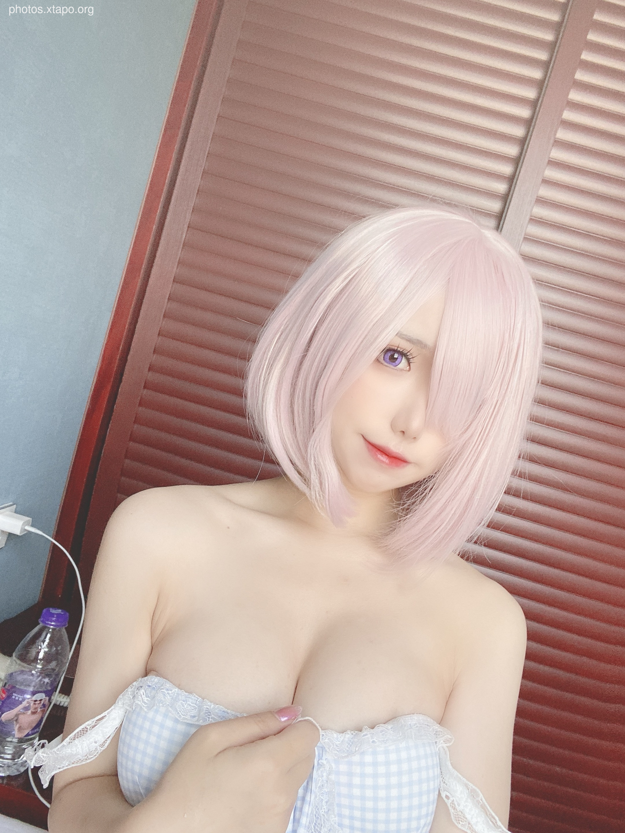 Taro round lattice blue plaid small fresh